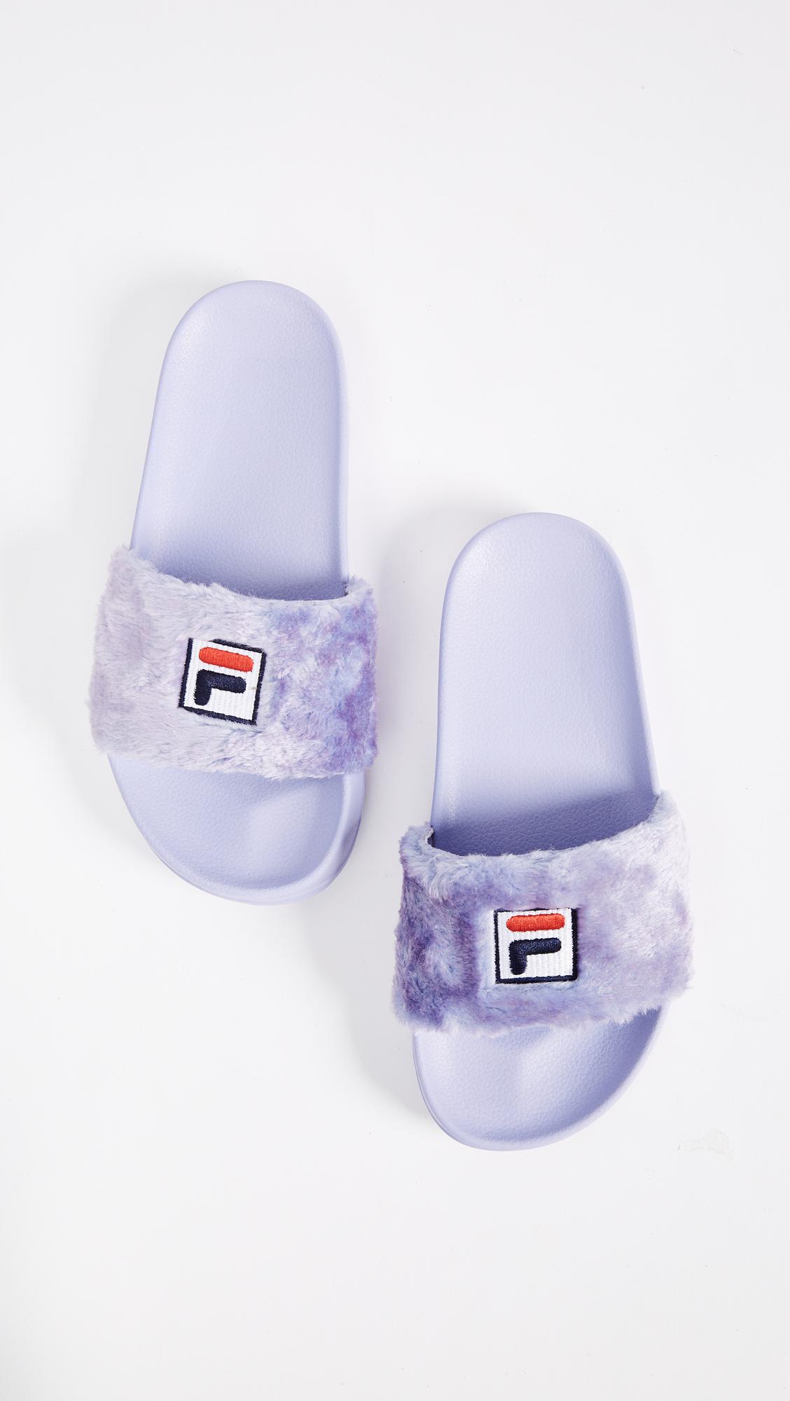 purple fila slides