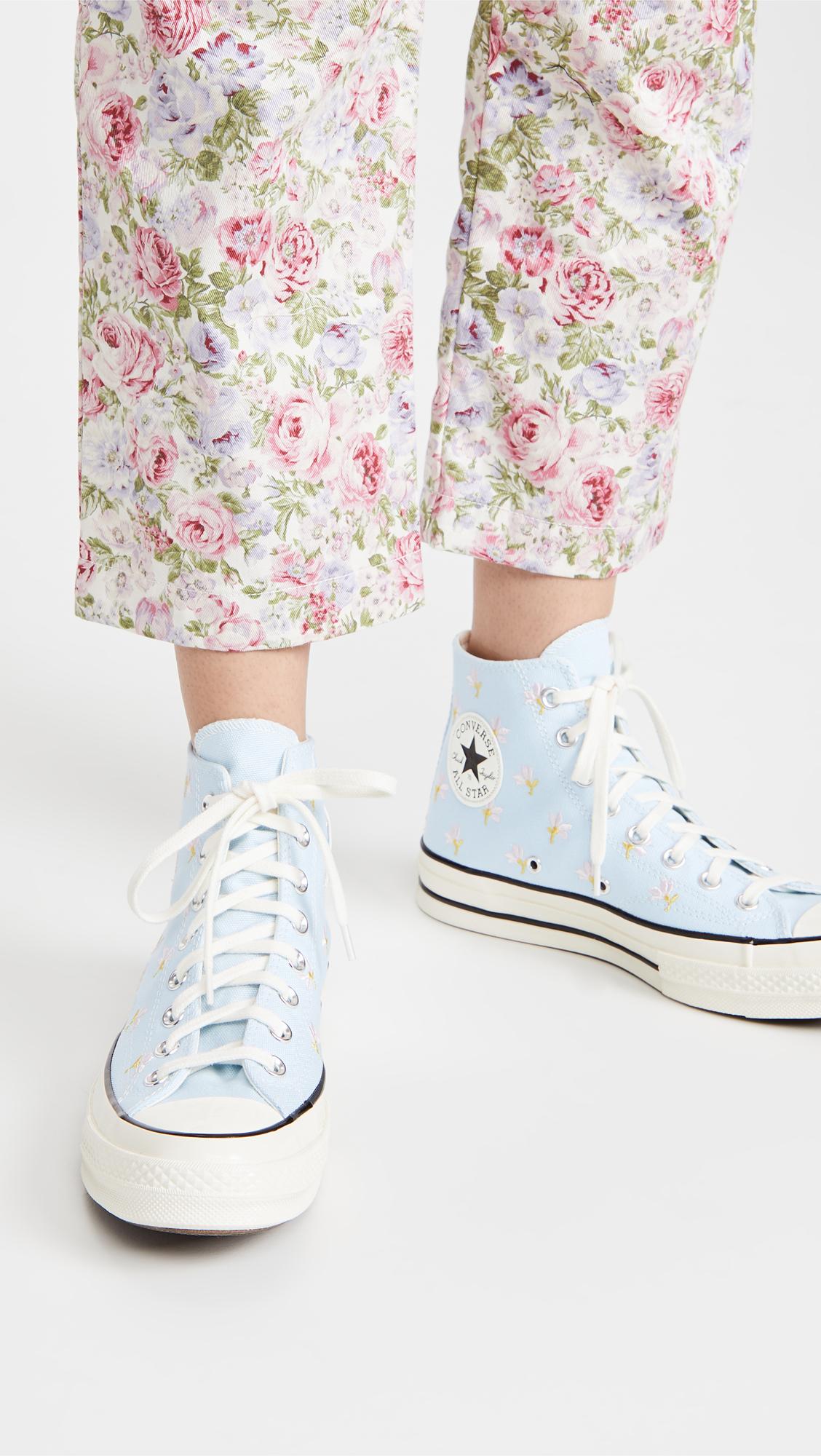 Converse Chuck 70 Embroidered Garden Party High Top Sneakers in Blue | Lyst