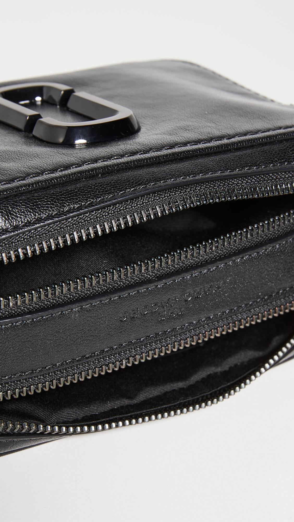 Marc Jacobs Black The Softshot 21 DTM Leather Camera Bag