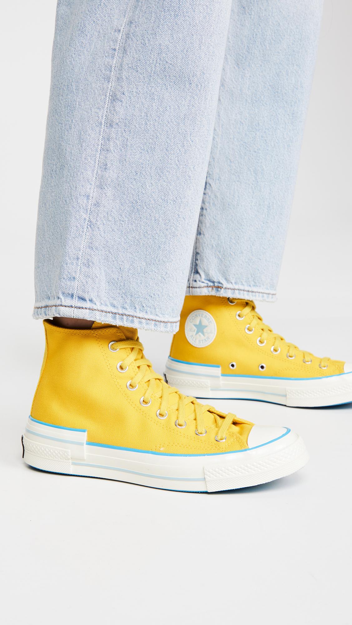 Converse Chuck 70 Hacked Heel High Top Sneakers in Yellow | Lyst