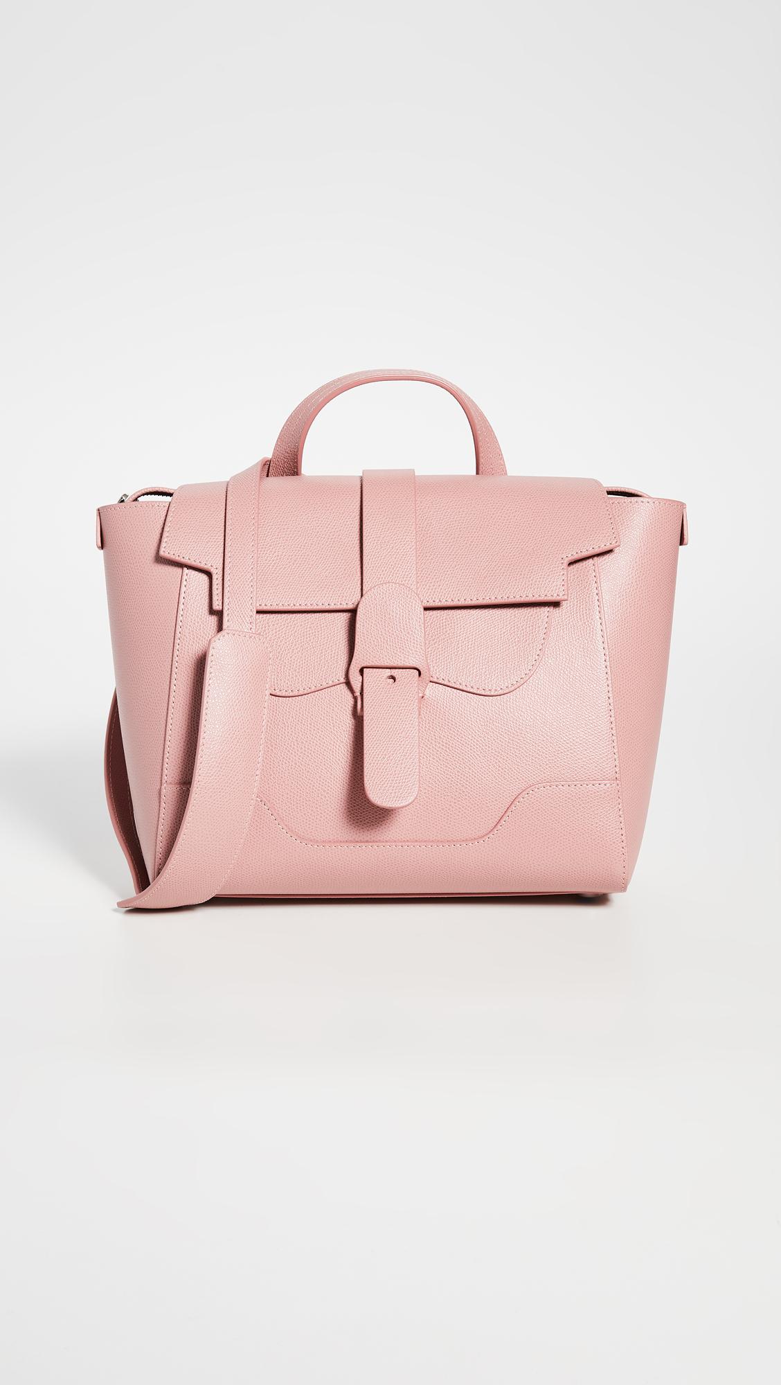 Senreve Midi Maestra Pebbled Light Pink Handbag
