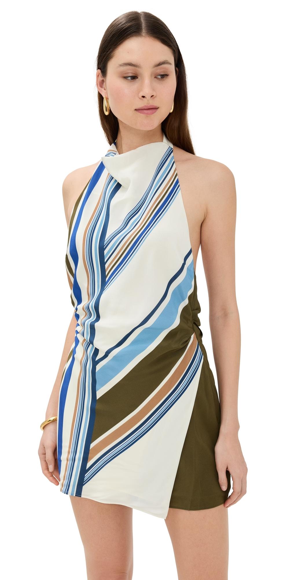 sir halter mini dress SIR the Label Realisme Wrap Halter Mini Dress