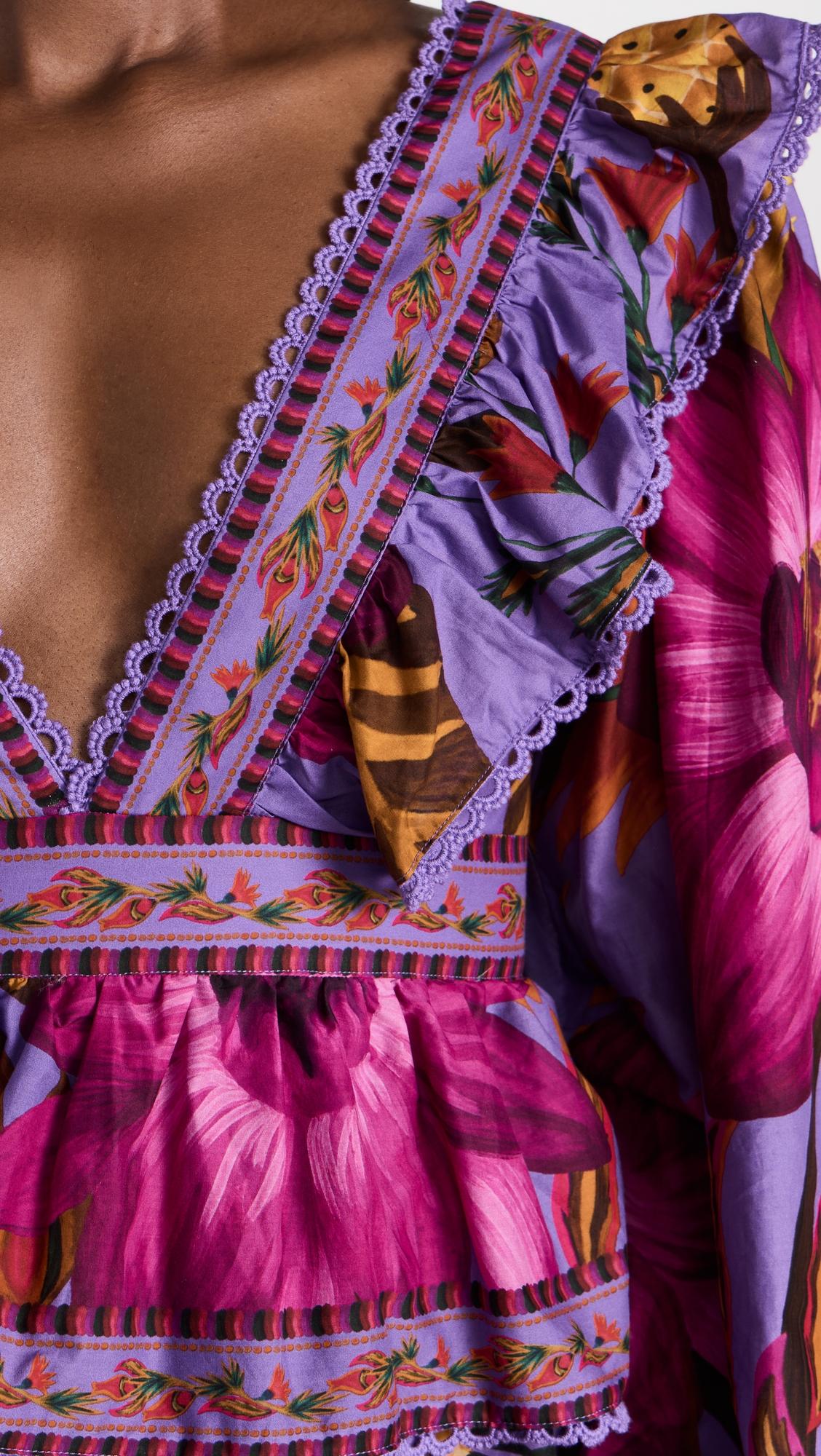 farm rio purple flower mini dress FARM Rio Purple Flower Mini Dre Maxi Flower Purple in Red