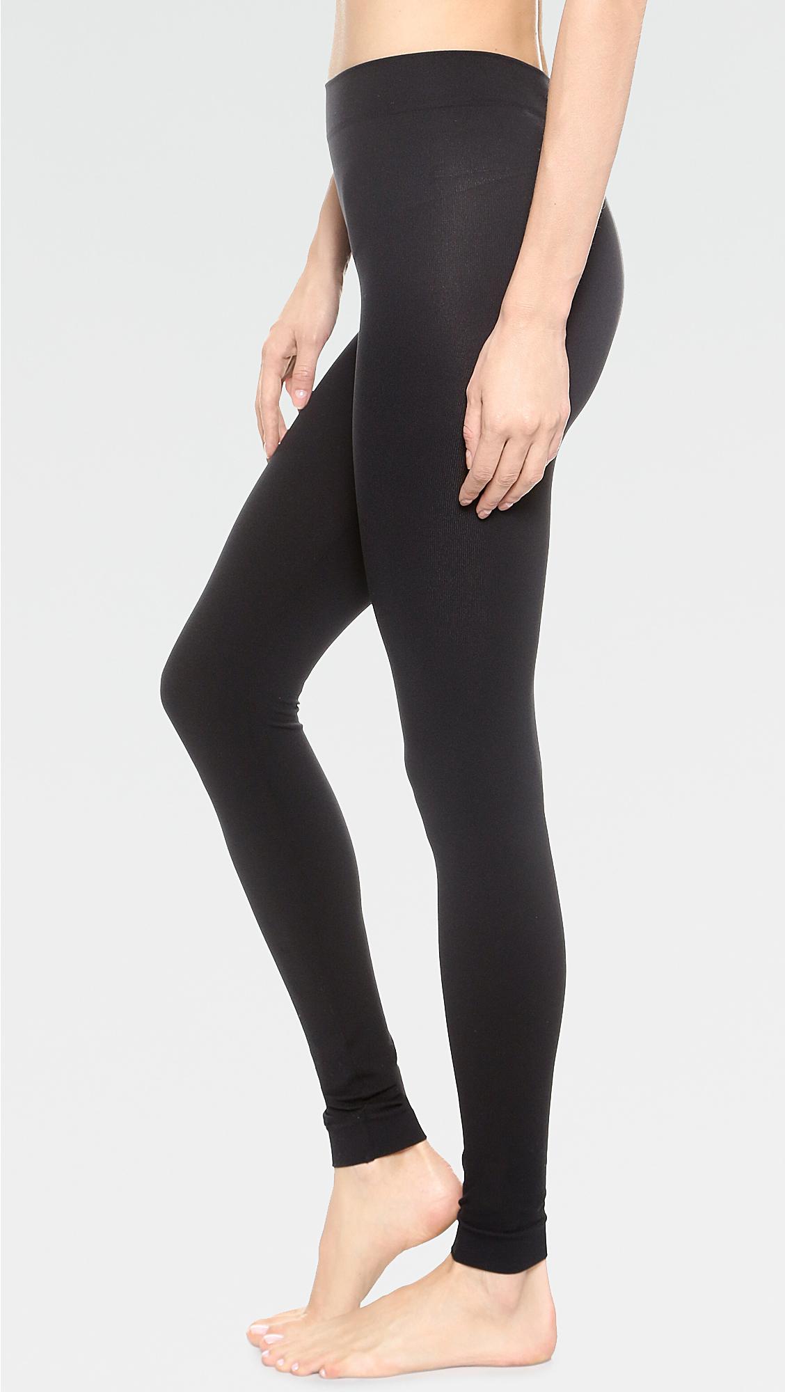 Lyst - Wolford Velvet 100 Leg Support Footless Tights in Black