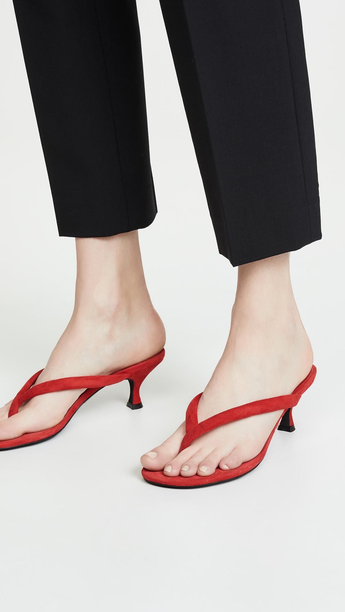 Jeffrey Campbell Brink Kitten Heel Flip Flops in Red | Lyst