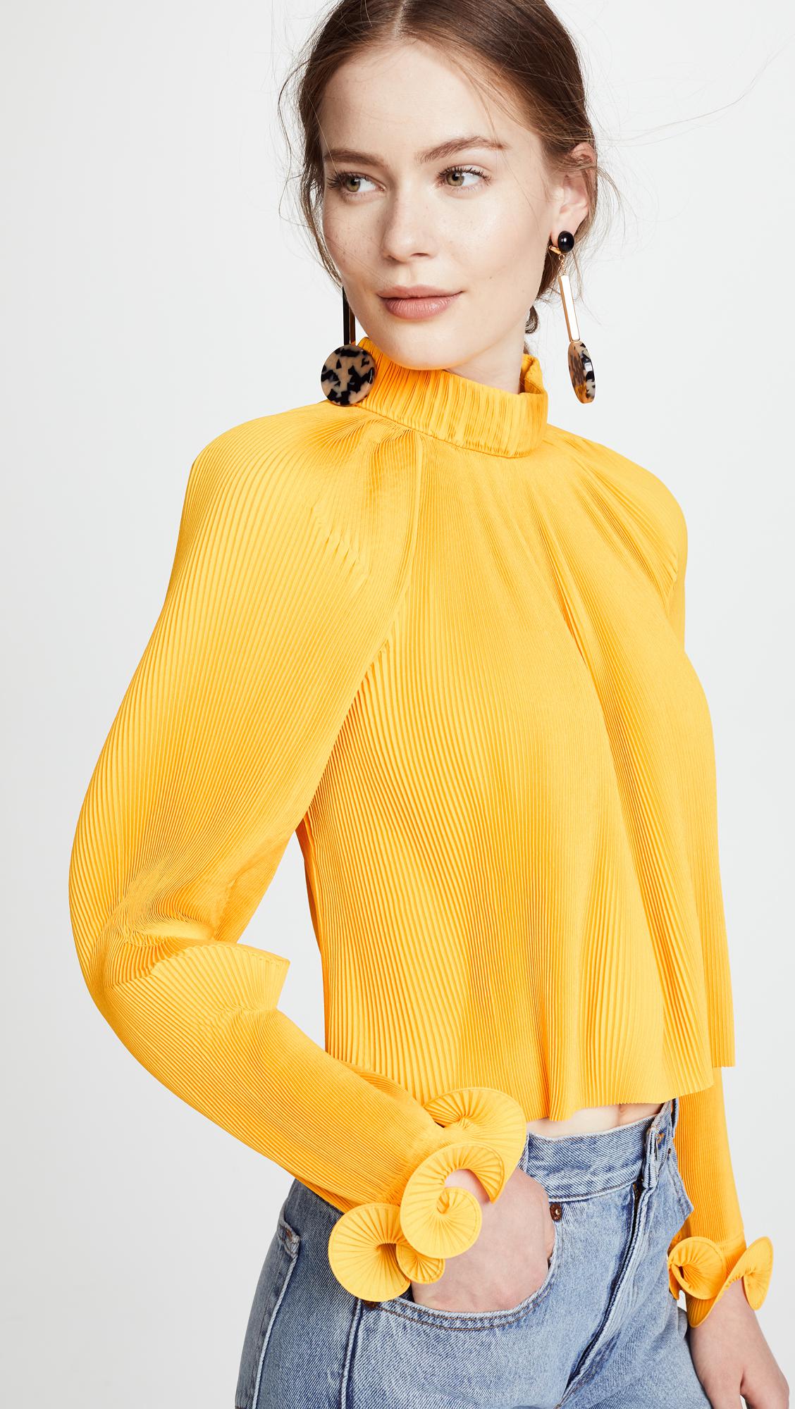 tibi pleated crop top