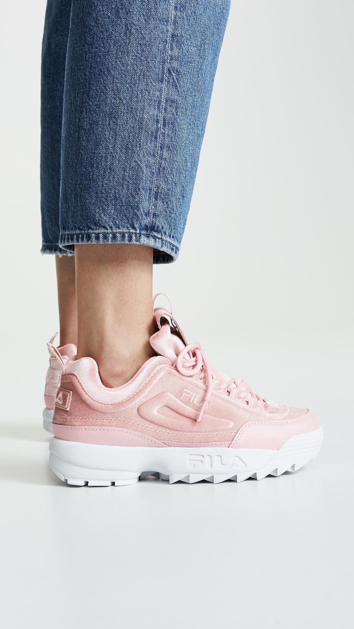 pink velvet fila shoes