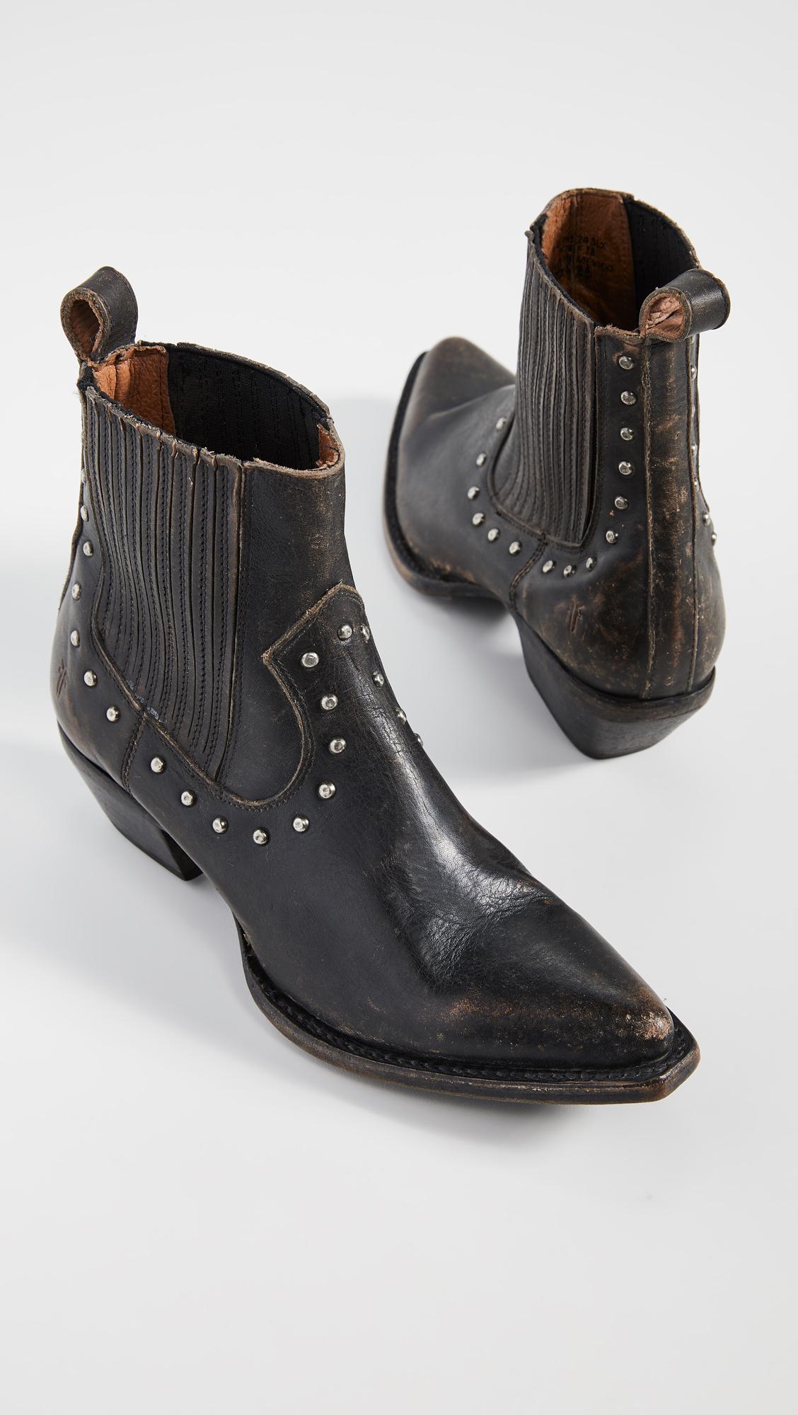 Frye Leather Sacha Stud Chelsea Booties in Black Leather (Black) - Save 64% - Lyst