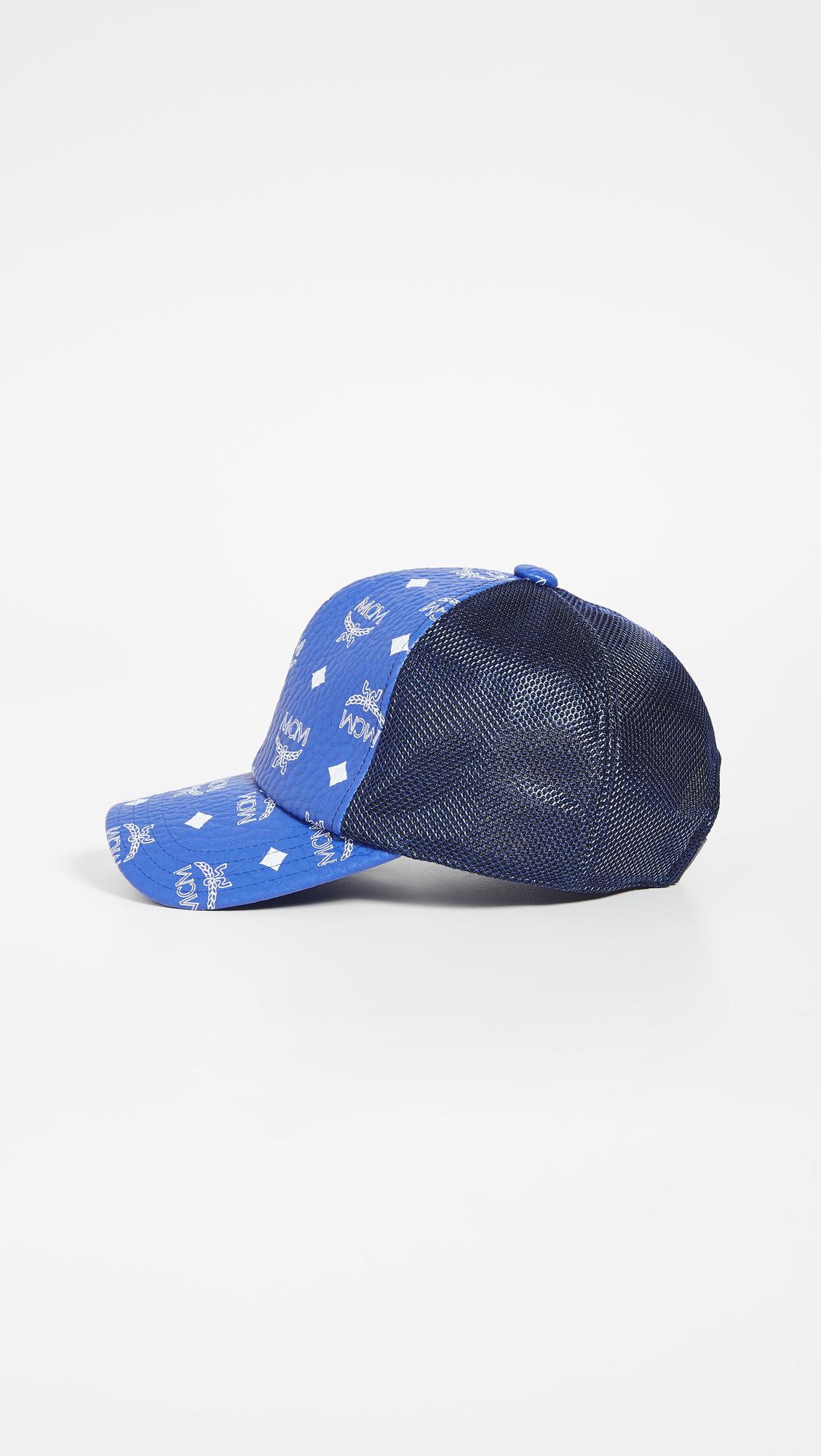 blue mcm hat