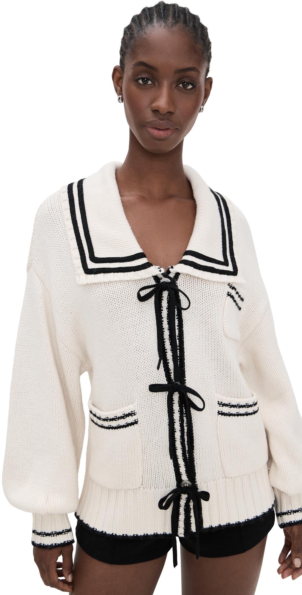 For Love & Lemons Marina Knit Cardigan in Natural | Lyst