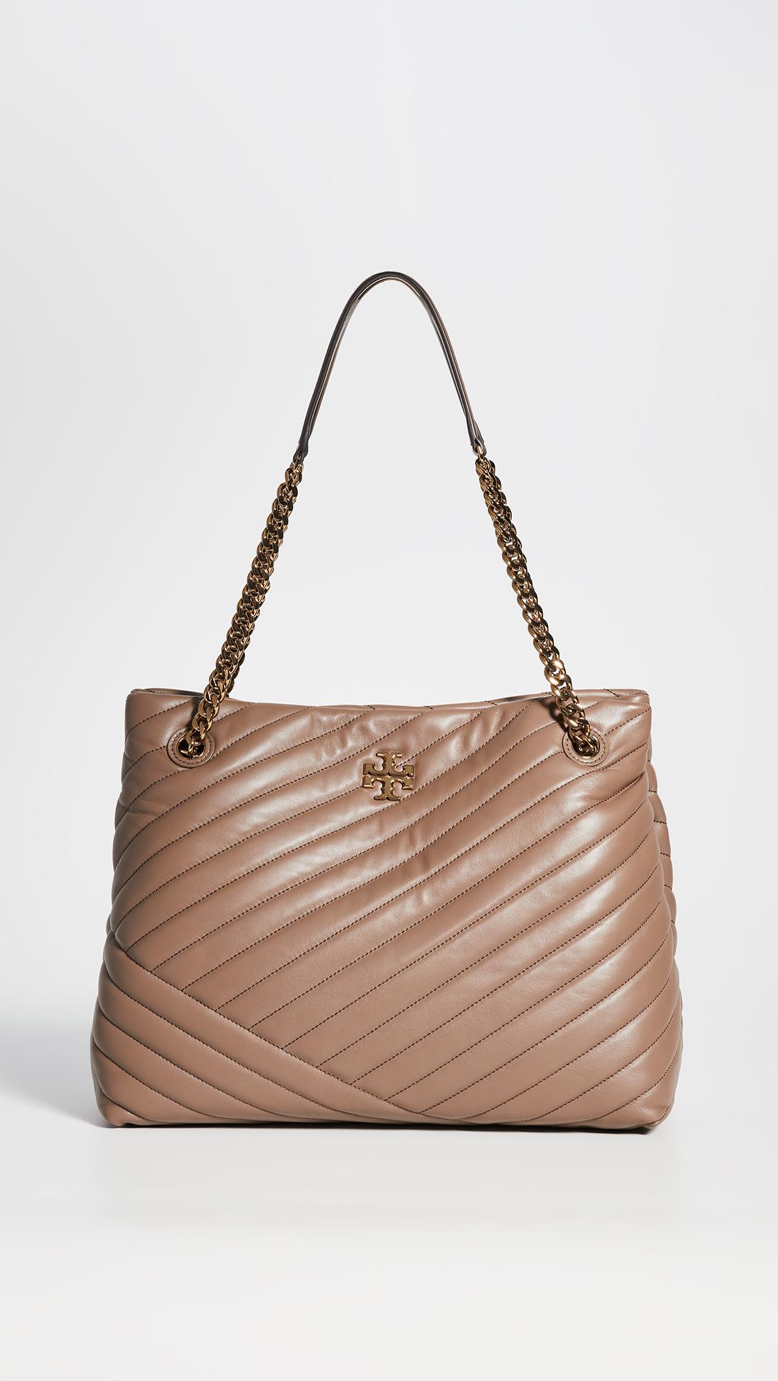 Tory Burch Kira Chevron Quilted Leather Tote In Classic Taupe