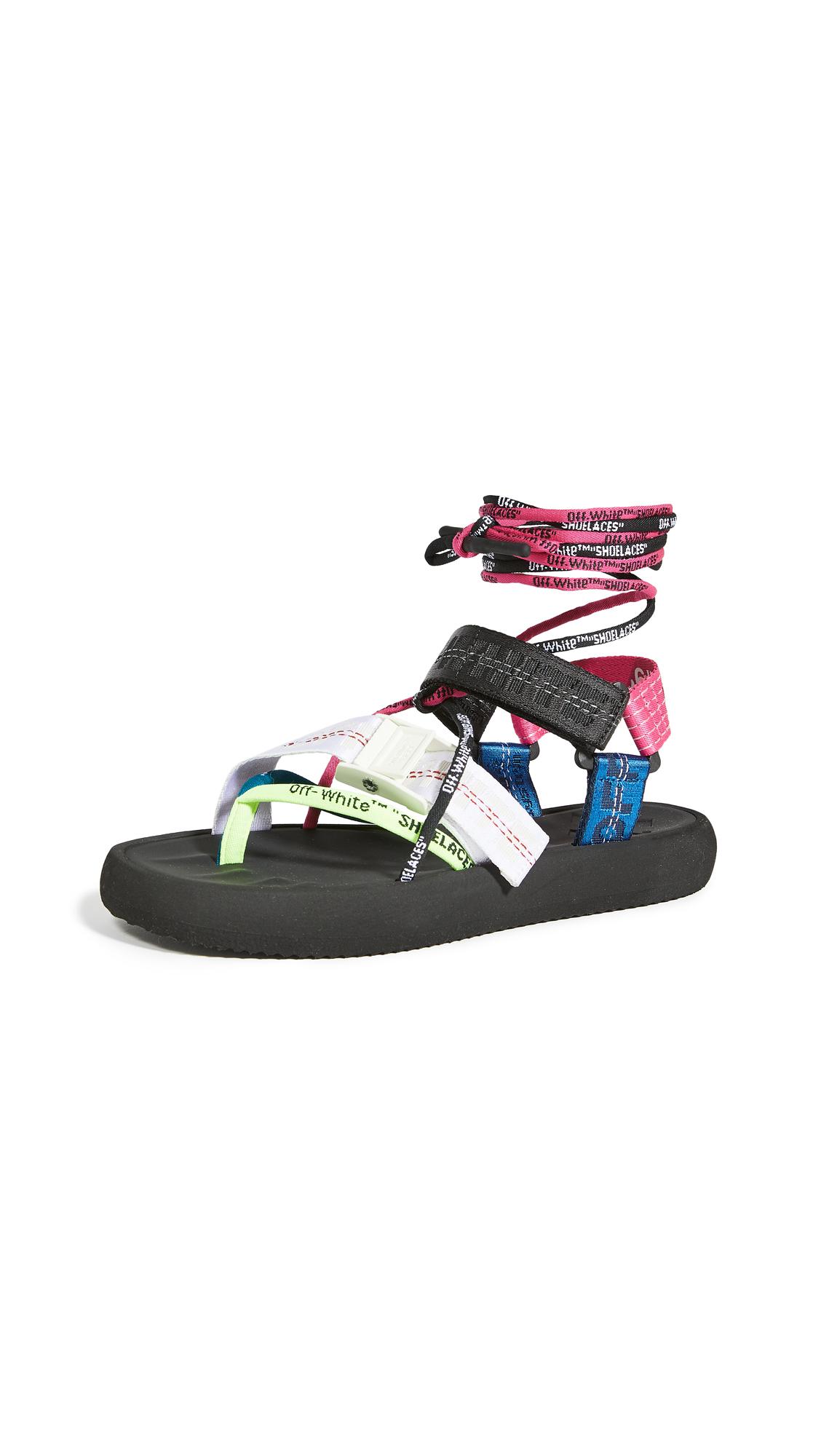 off white multi strap micro sandals