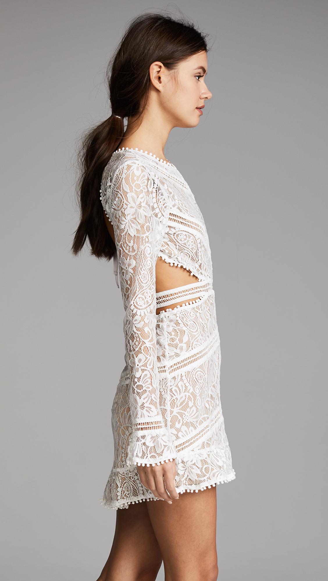 white emerie cut out dress