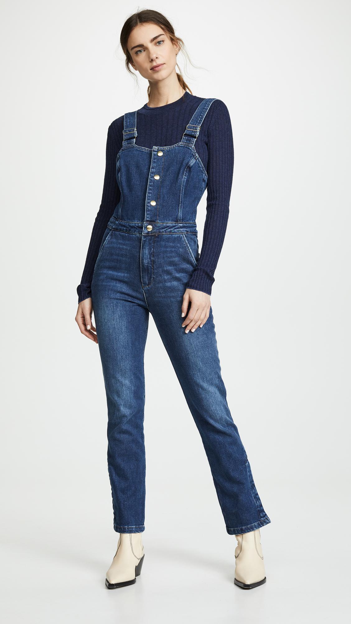 FRAME Denim Parisian Overalls in Blue 