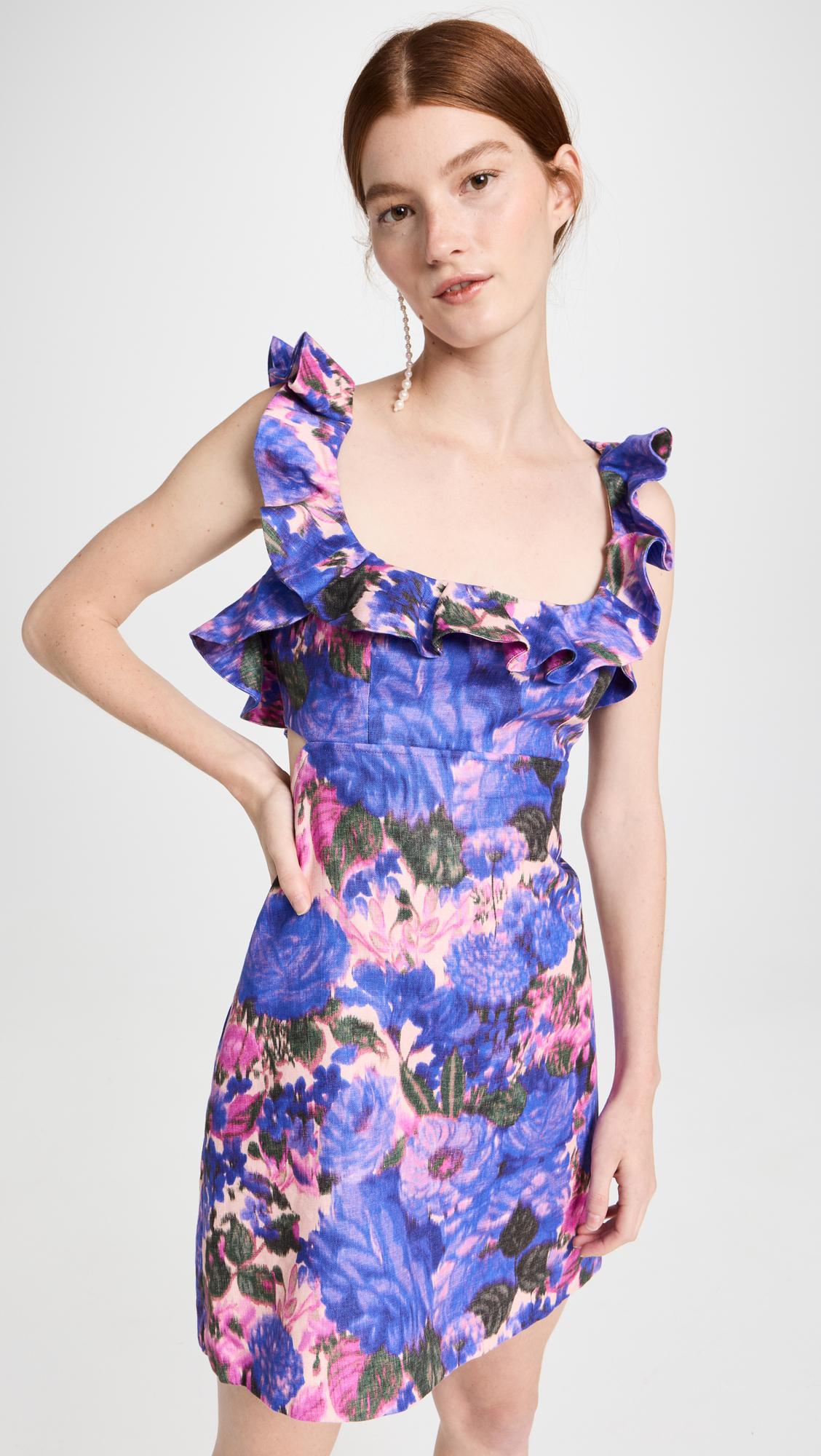 Zimmermann High Tide Frilled Mini Dress in Blue Lyst