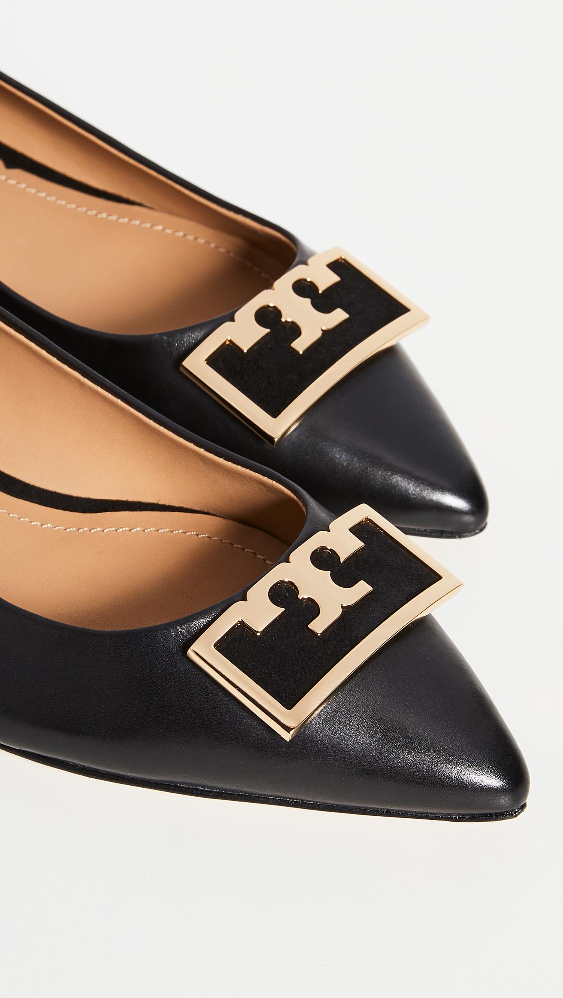 Tory Burch Leather Gigi Pointed Toe Flats in Black - Lyst