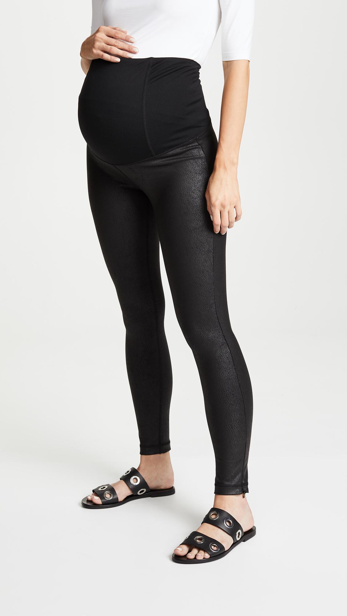 maternity faux leather leggings