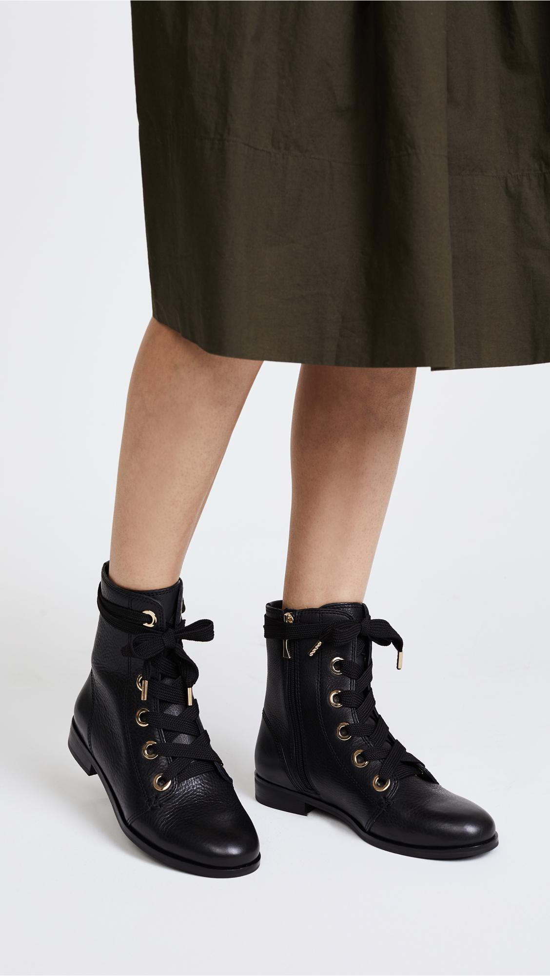 Kate Spade Raquel Lace Up Combat Boots in Black | Lyst