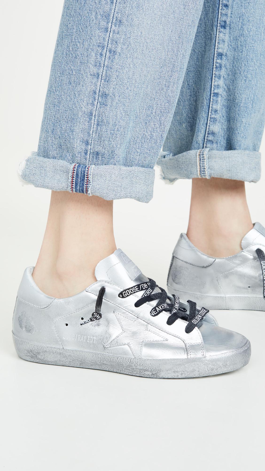Golden Goose Leather Limited Superstar Sneakers in Silver (Metallic) - Lyst