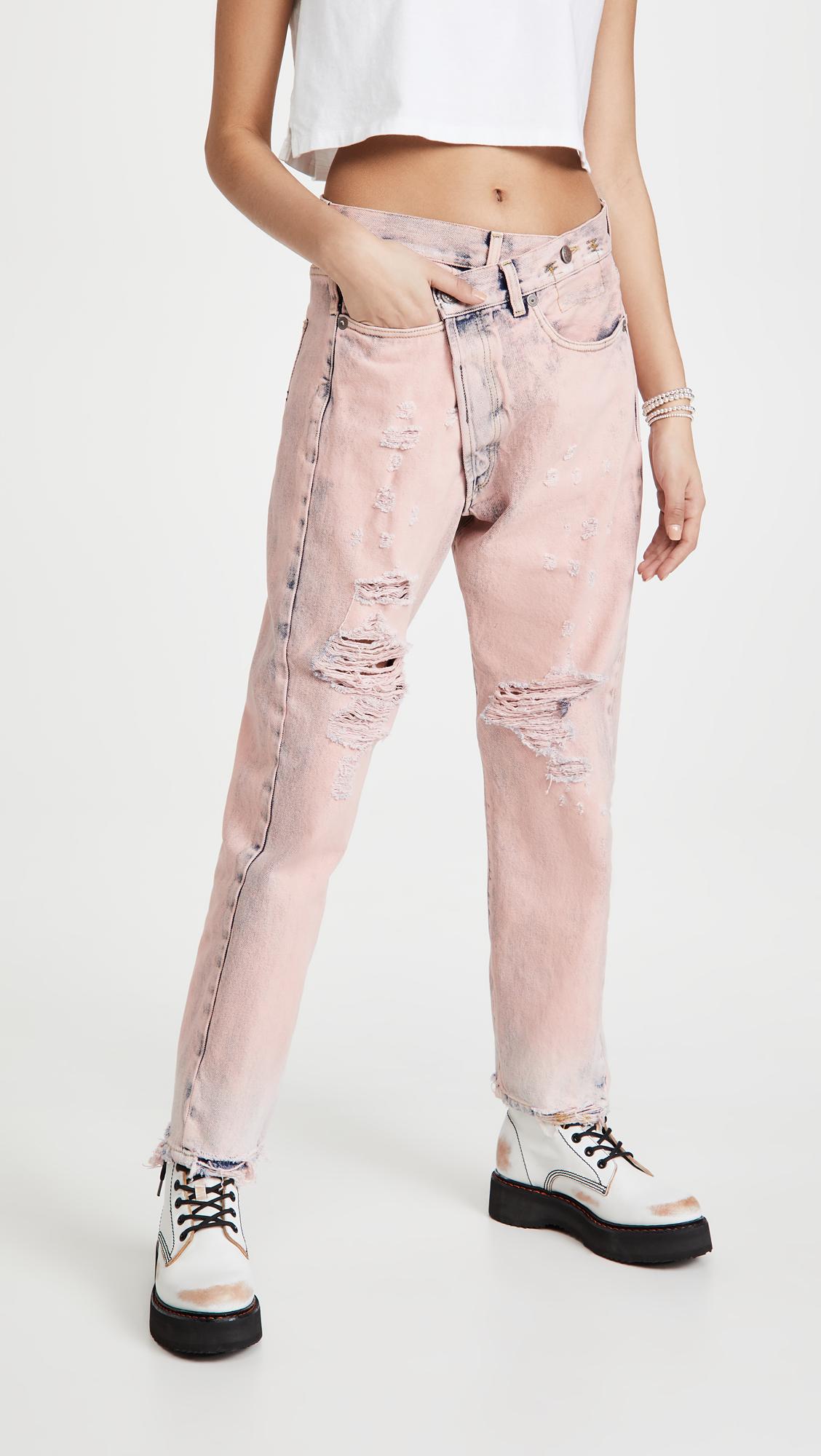 R13 Crossover Jeans in Pink | Lyst