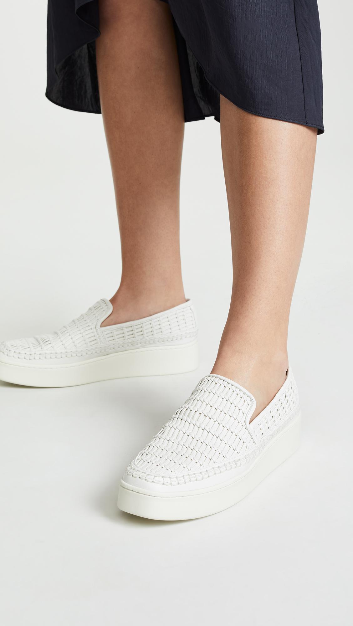 vince stafford woven leather sneakers