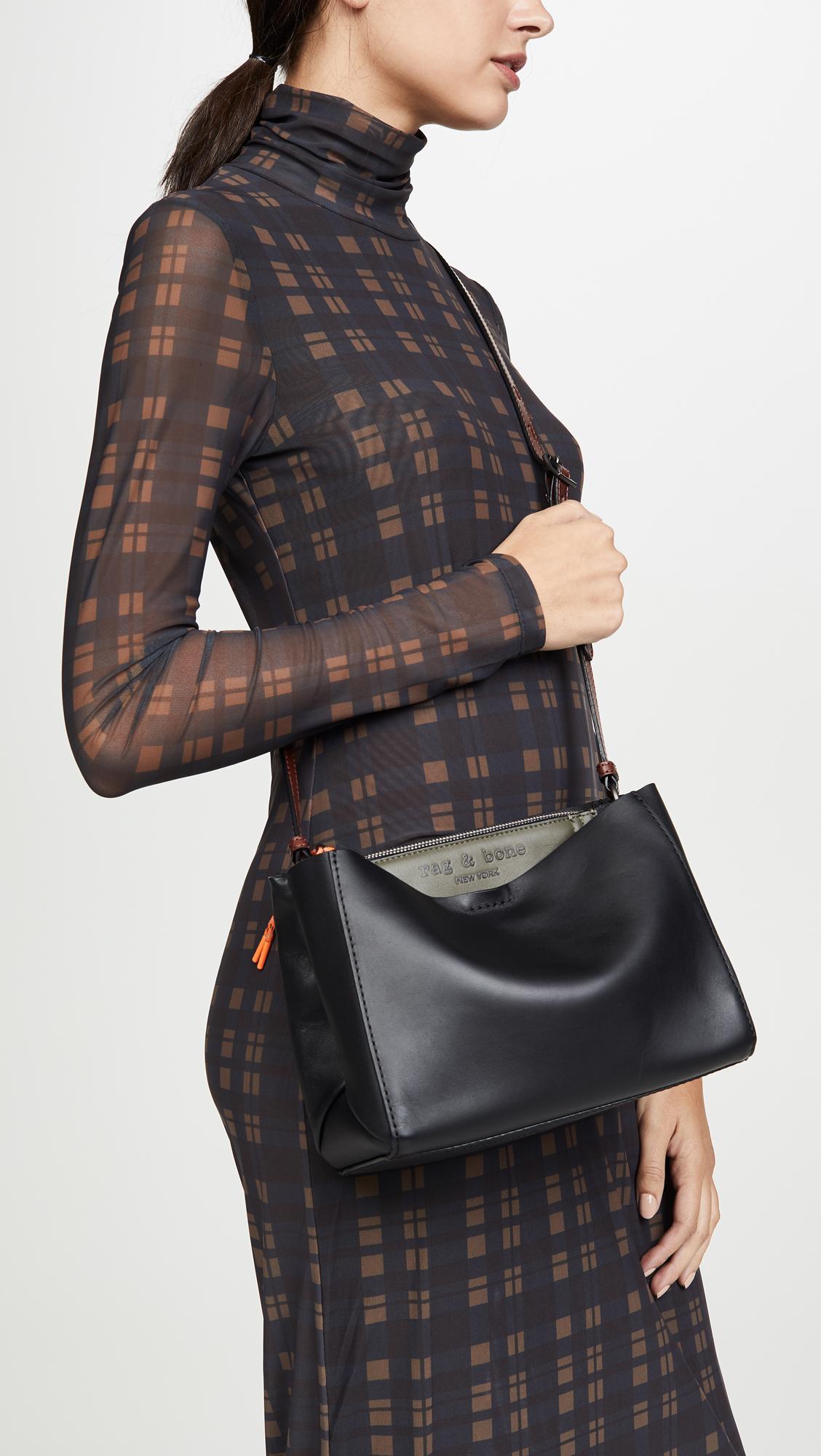 Rag & Bone Leather Passenger Crossbody Bag in Black/Olive (Black) Lyst