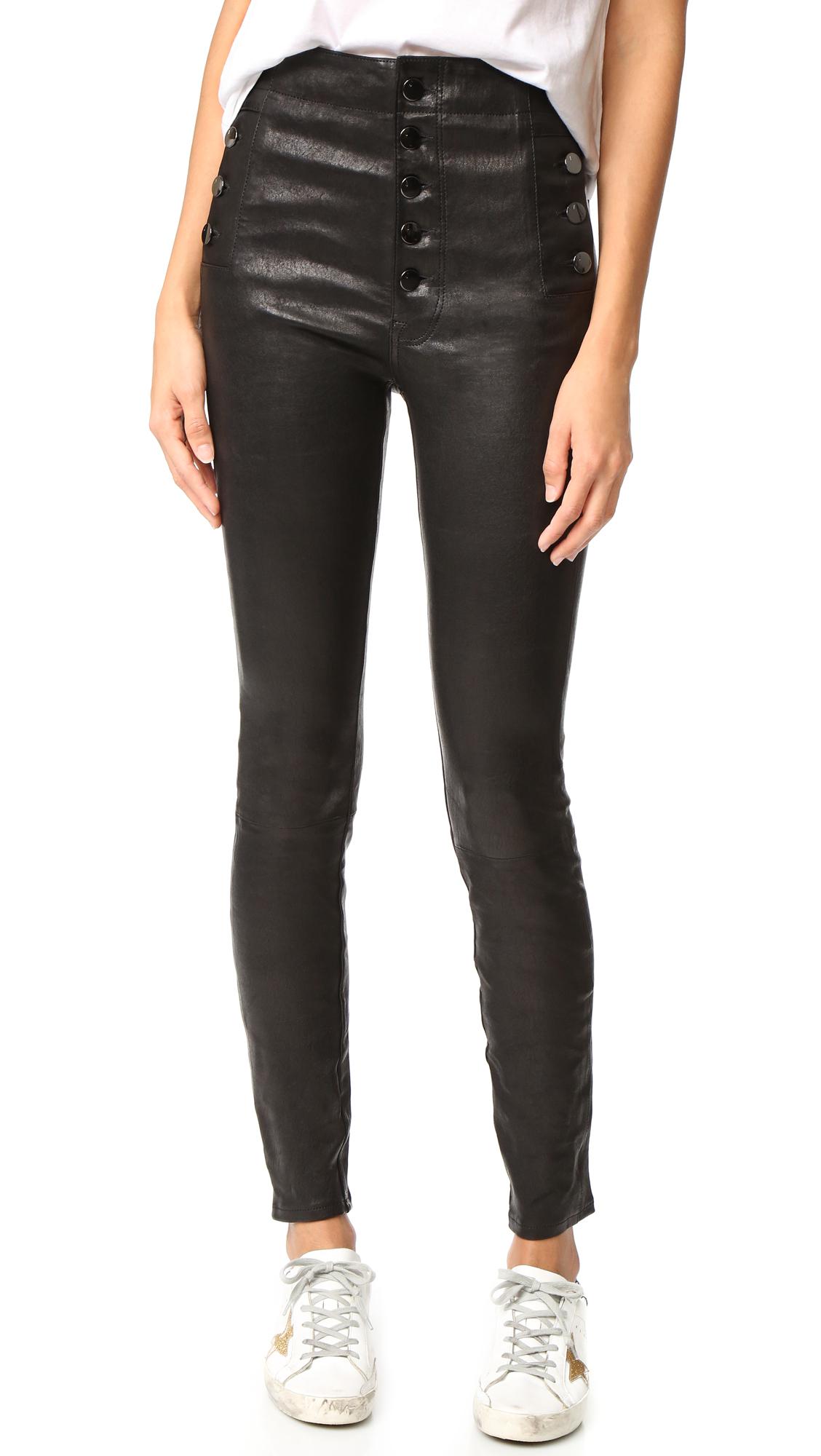 J Brand Natasha Leather Pants in Black | Lyst