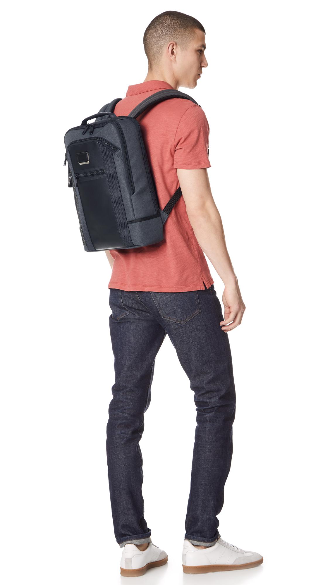 Tumi Alpha Bravo Davis Backpack in Anthracite (Black) - Lyst
