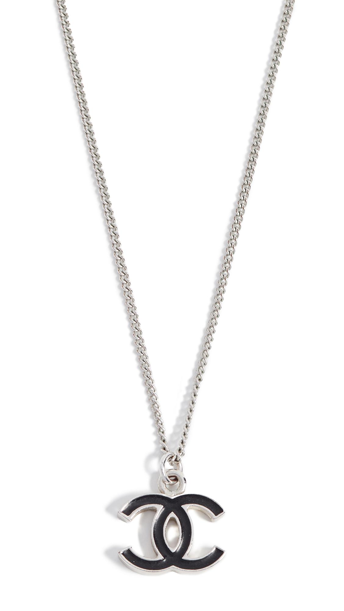 What Goes Around Comes Around Chanel Enamel Cc Necklace in Metallic | Lyst