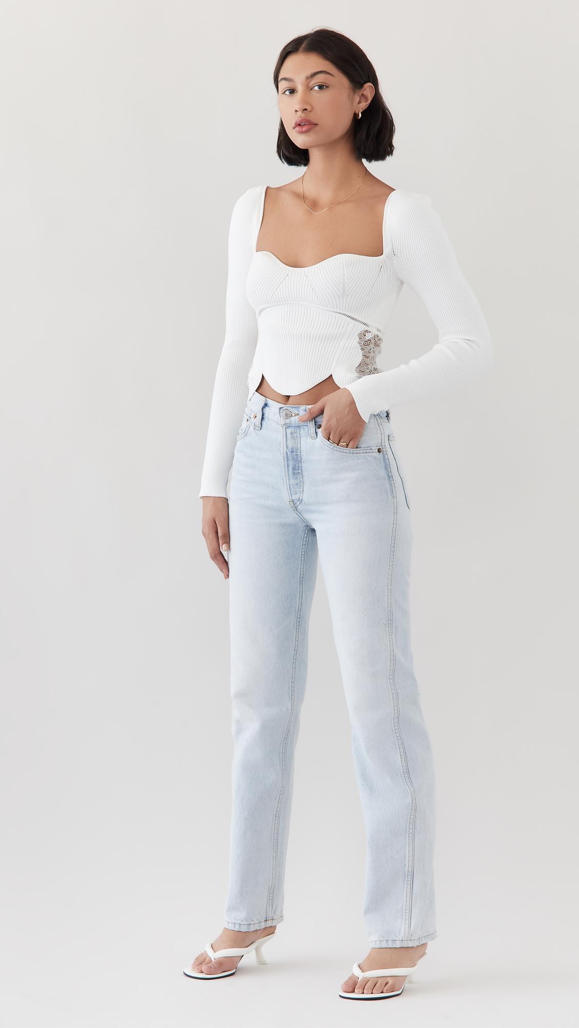 Tシャツ・カットソー SELF PORTRAIT Viscose top with lace inserts WHITE Self-Portrait Viscose Top With Lace Inserts | Grailed