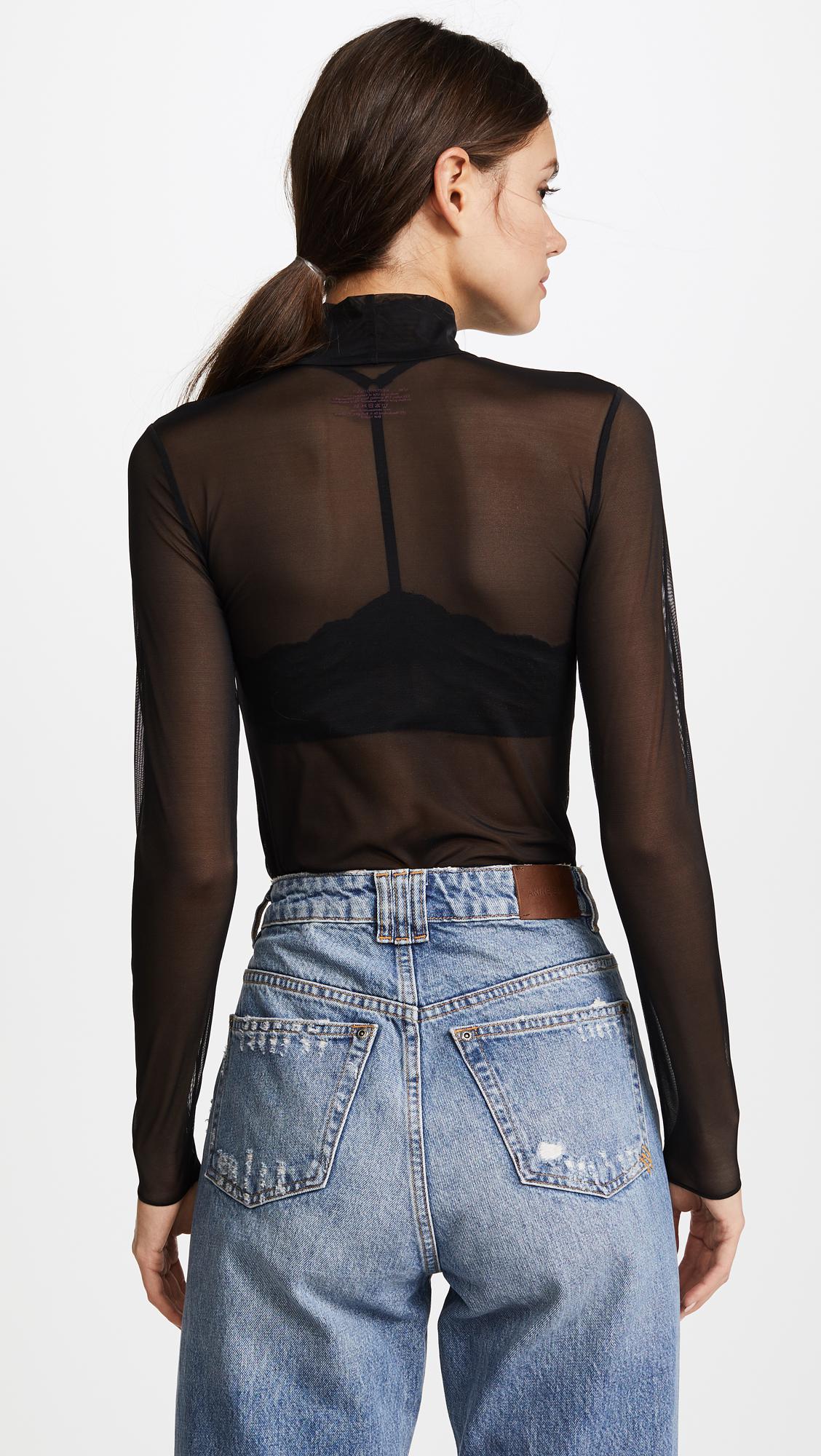 turtleneck mesh top
