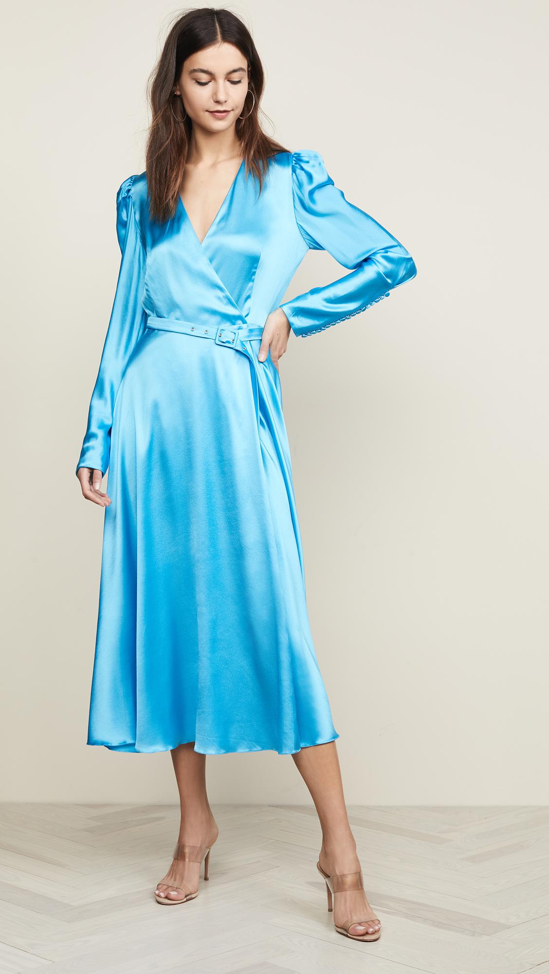 Anna October Long Sleeve V Neck Satin 