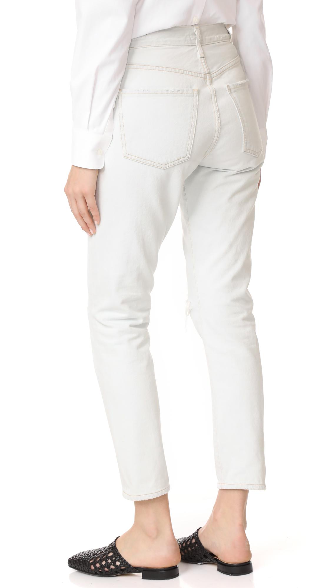 Citizens Of Humanity Denim Liya High Rise Classic Fit Jeans In White Lyst