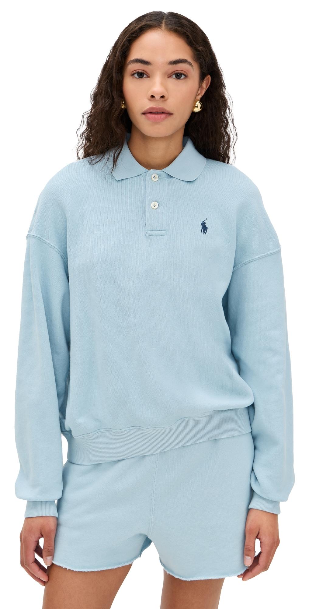 売れ筋商品|||ラルフローレン パーカー・スウェットシャツ レディース アウター LIGHTWEIGHT FLEECE LONG SLEEVE POLO - Sweatshirt - alpine blue Polo Ralph Lauren Women's Lightweight Fleece Long-Sleeve