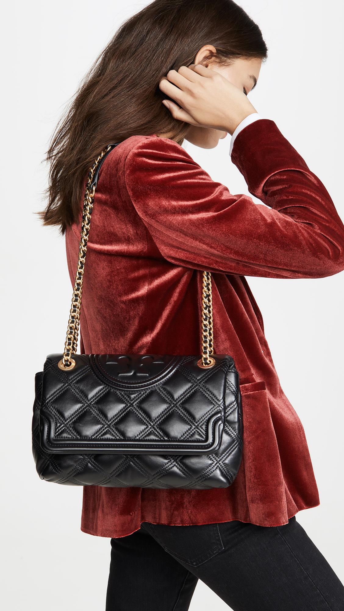 Tory Burch Leather Fleming Soft Convertible Shoulder Bag in Black Lyst