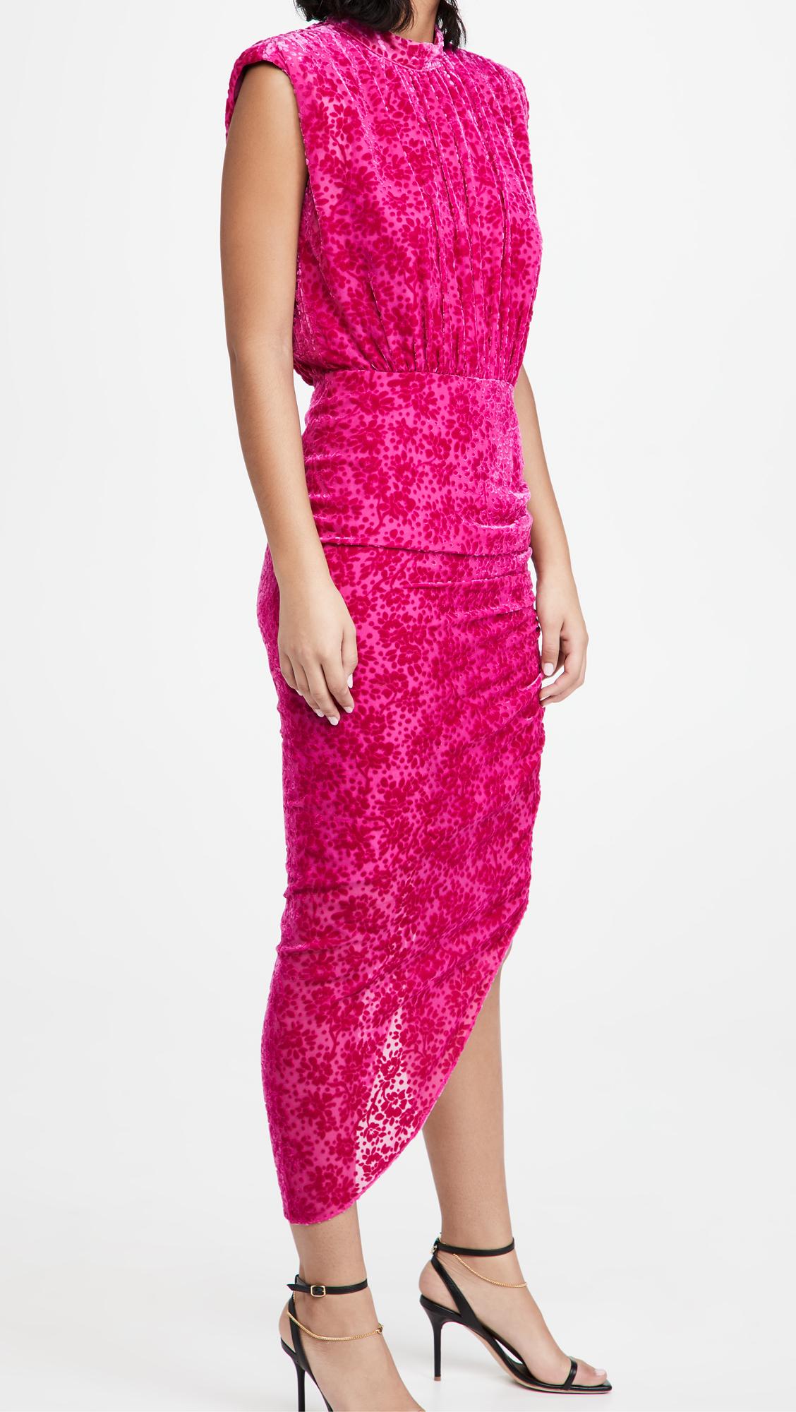 Veronica Beard Velvet Kendall Dress in Magenta (Pink) - Lyst