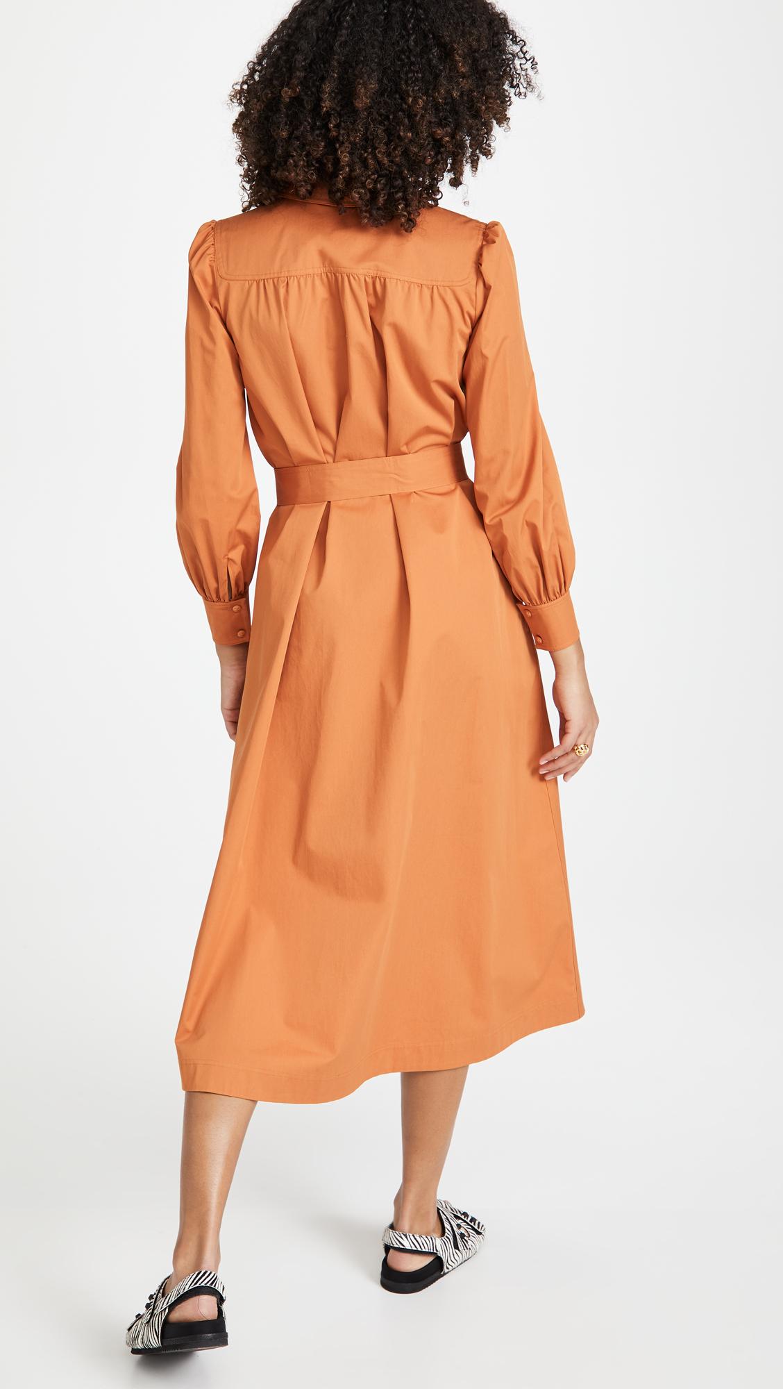 Tory Burch Cotton Artist Dress in Orange - Lyst
