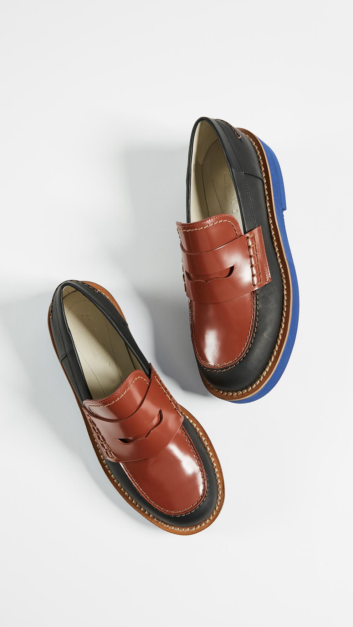 Marni Leather Flat Loafers - Lyst