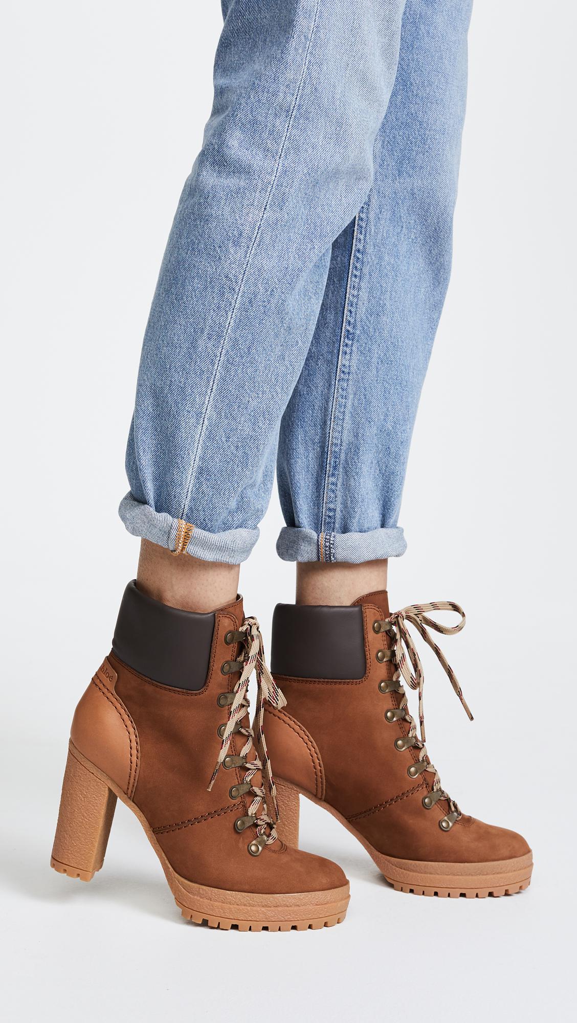 see by chloe lace up boots