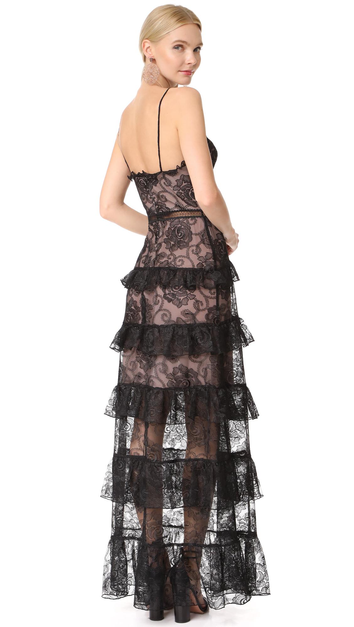 nicholas the label rosie lace tiered gown