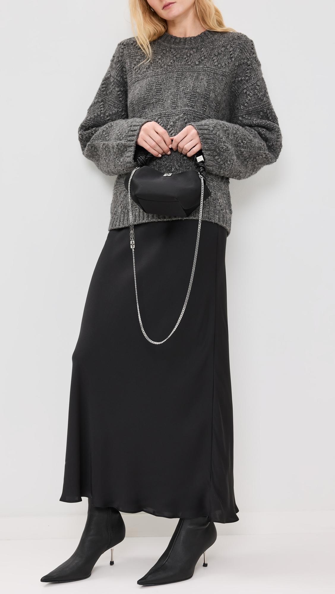 Ganni Bou Bag Mini Soir Satin in Black | Lyst