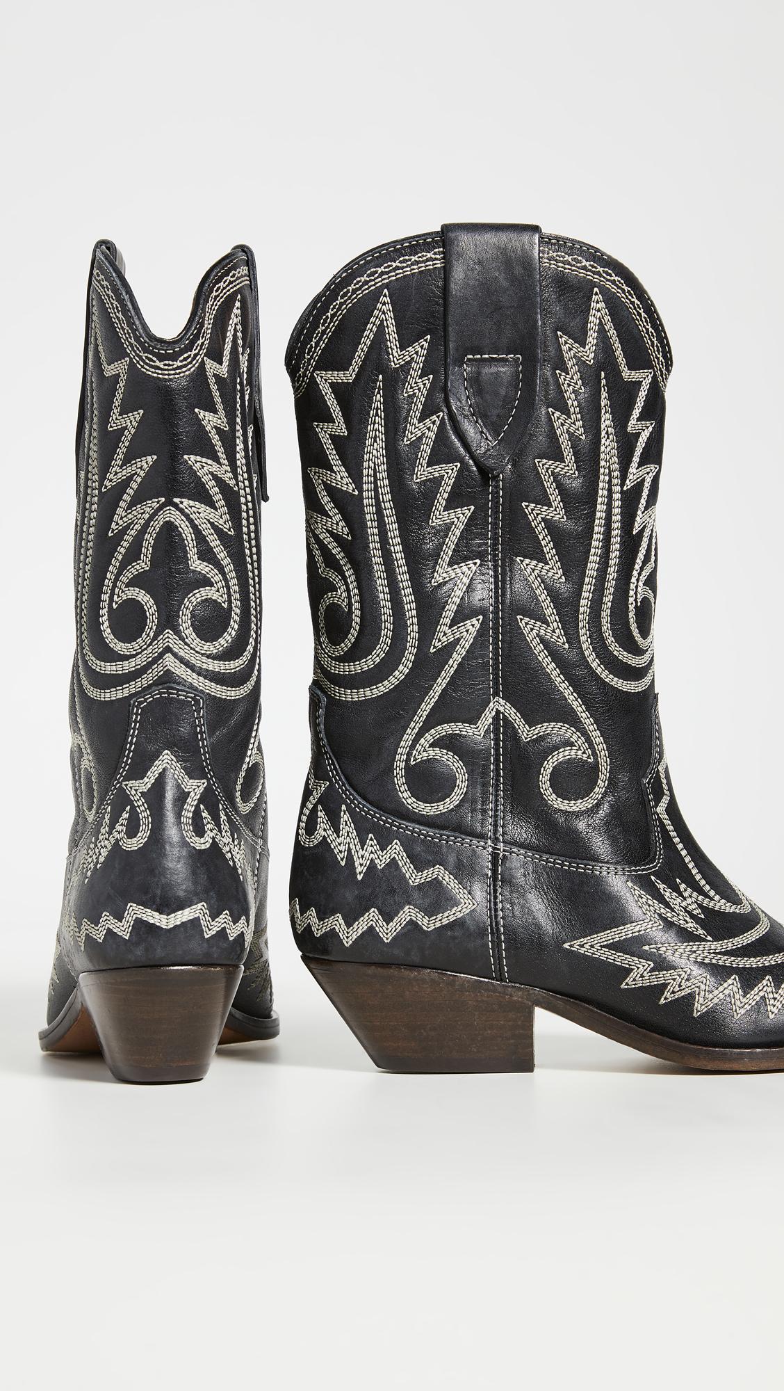 isabel marant duerto embroidered leather boots