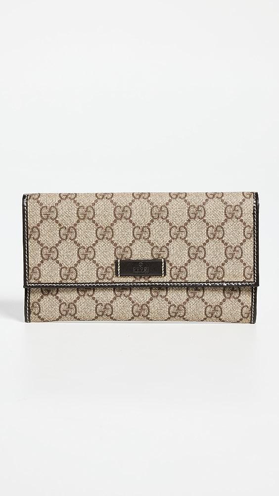 What Goes Around Comes Around Gucci Brown Coated Canvas Continental Wallet