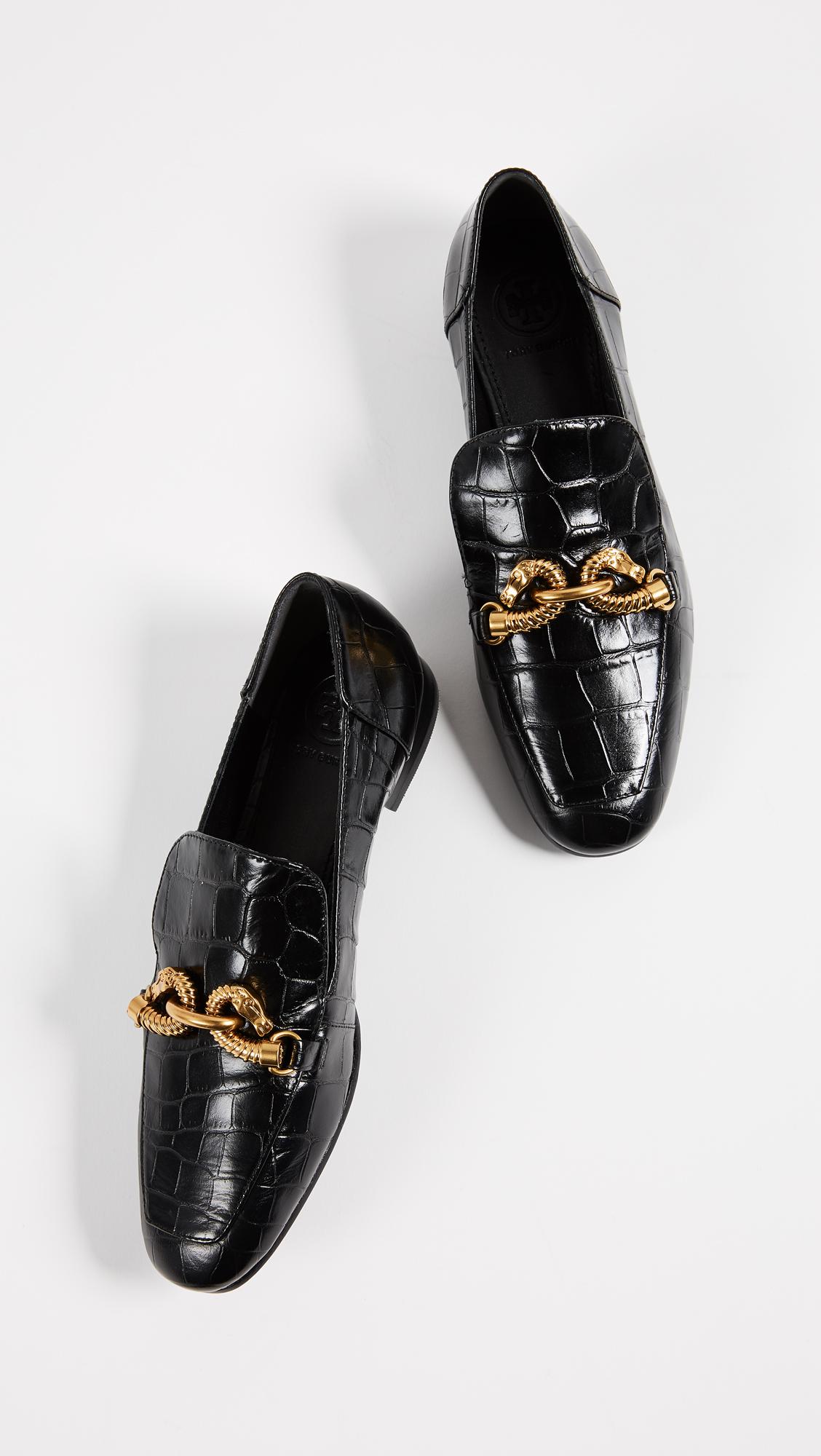 Tory Burch Jessa Horse Hardware Loafers in Black | Lyst