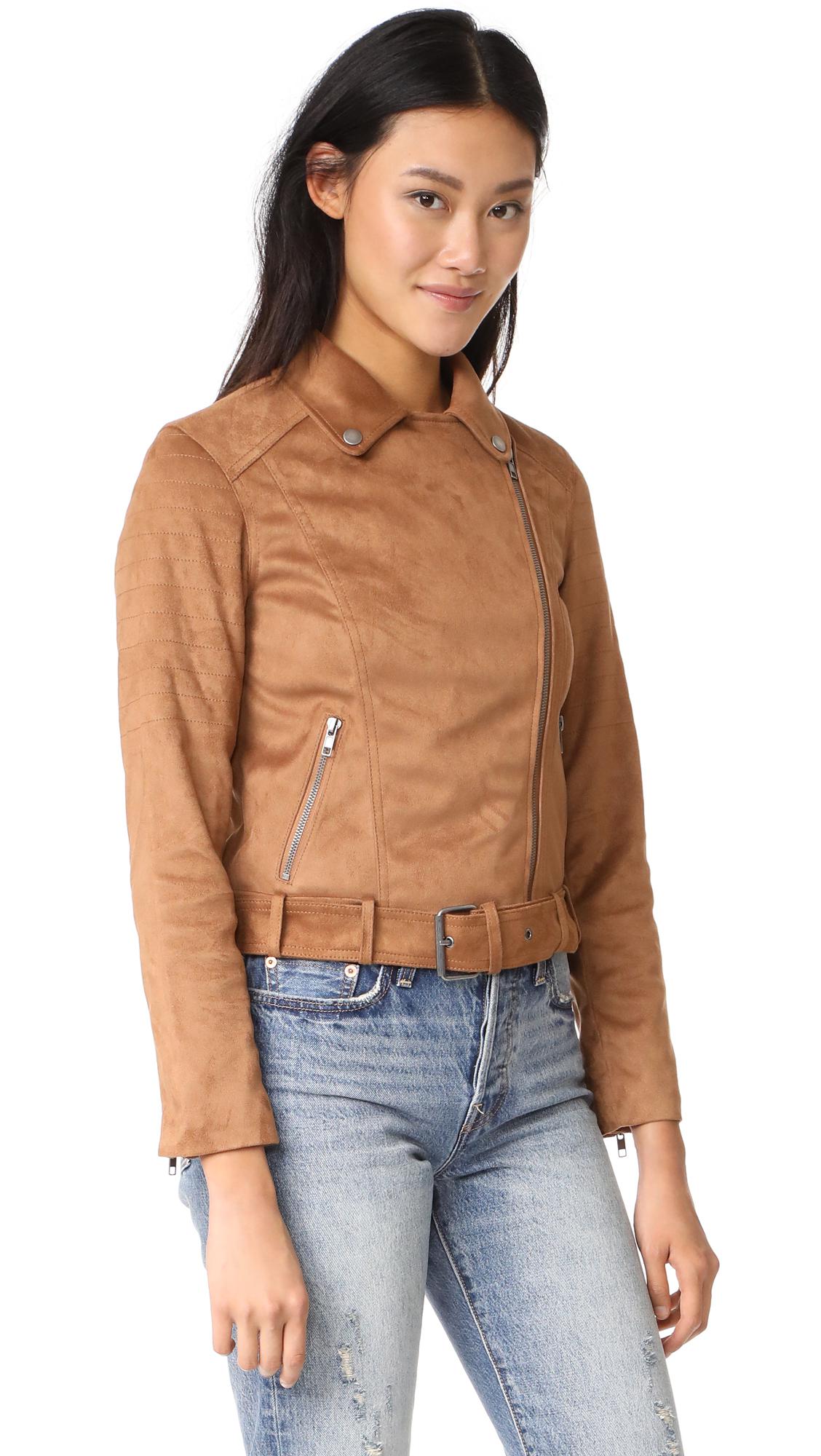 Cupcakes And Cashmere Dixie Faux Suede Moto Jacket - Lyst