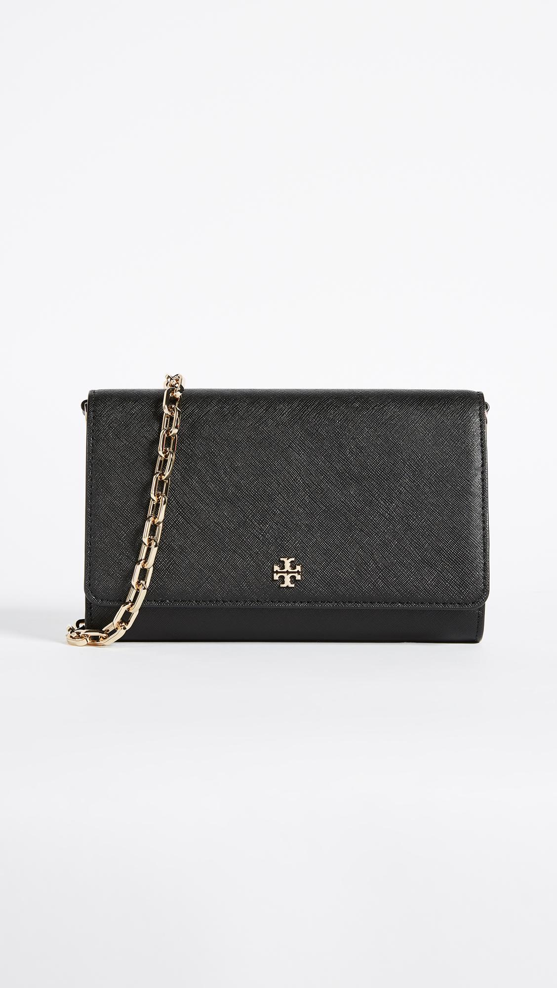 Tory Burch Leather Robinson Chain Wallet in Black Lyst