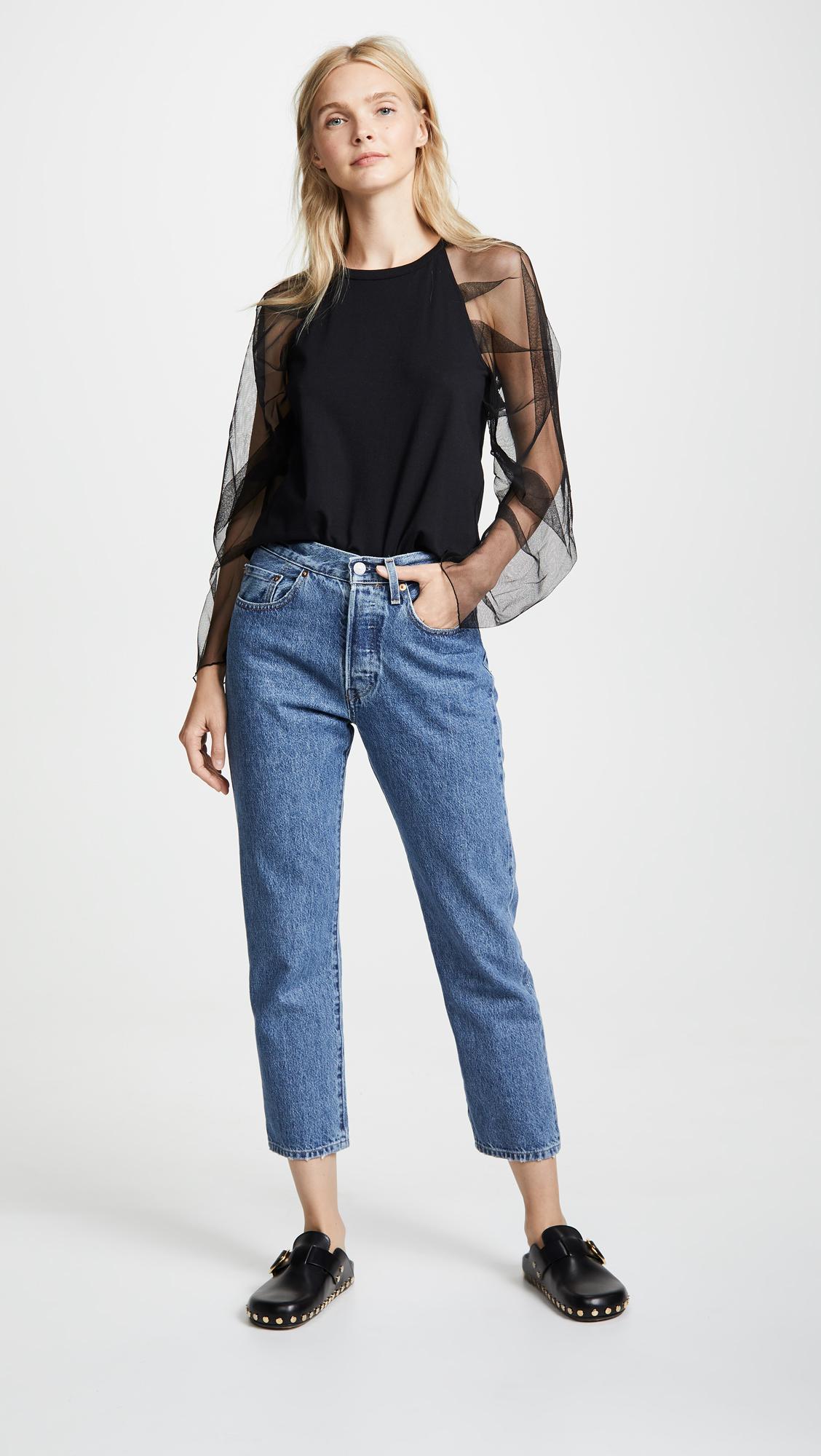 see by chloe sheer sleeve top