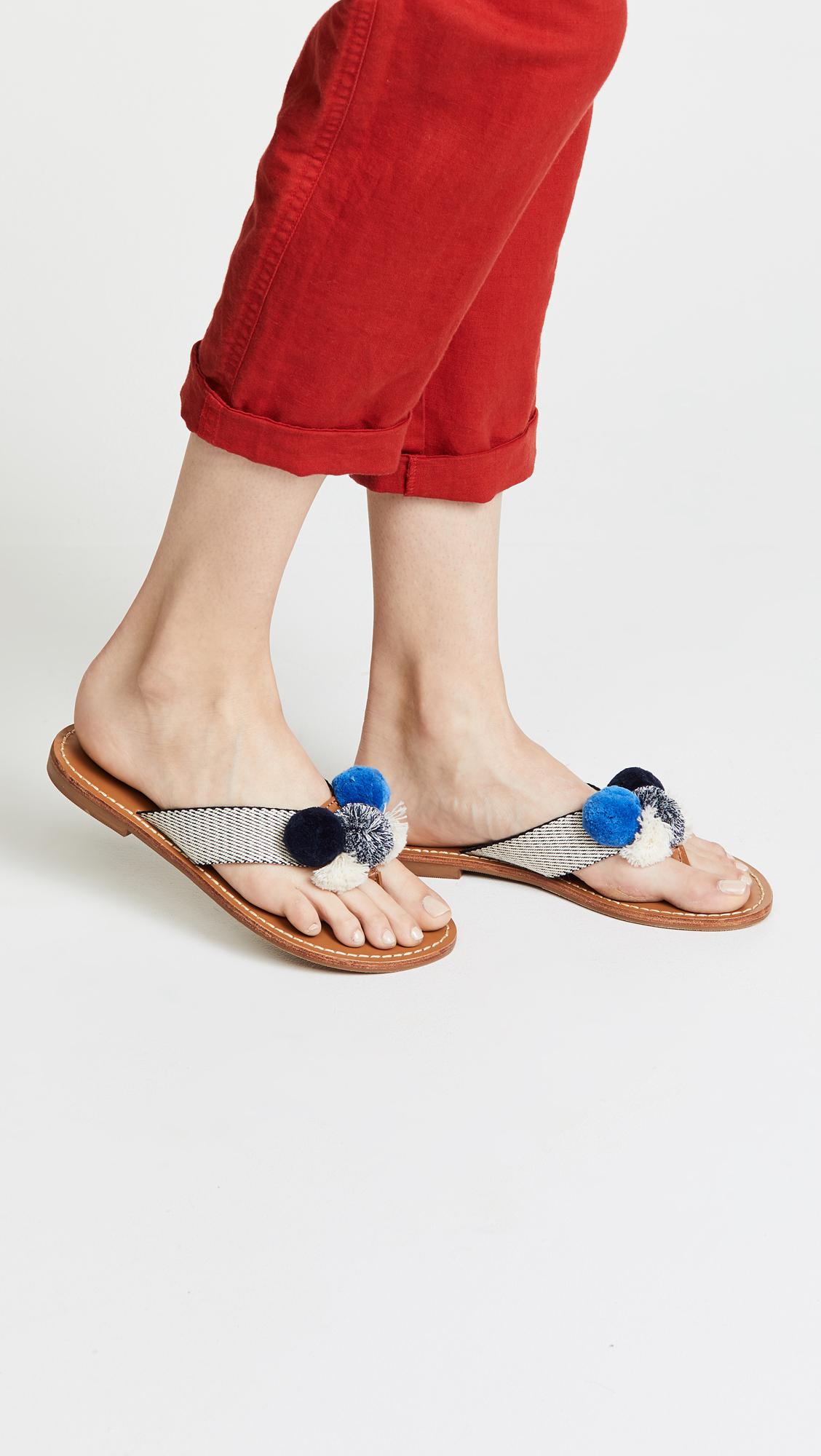 pom pom flip flops