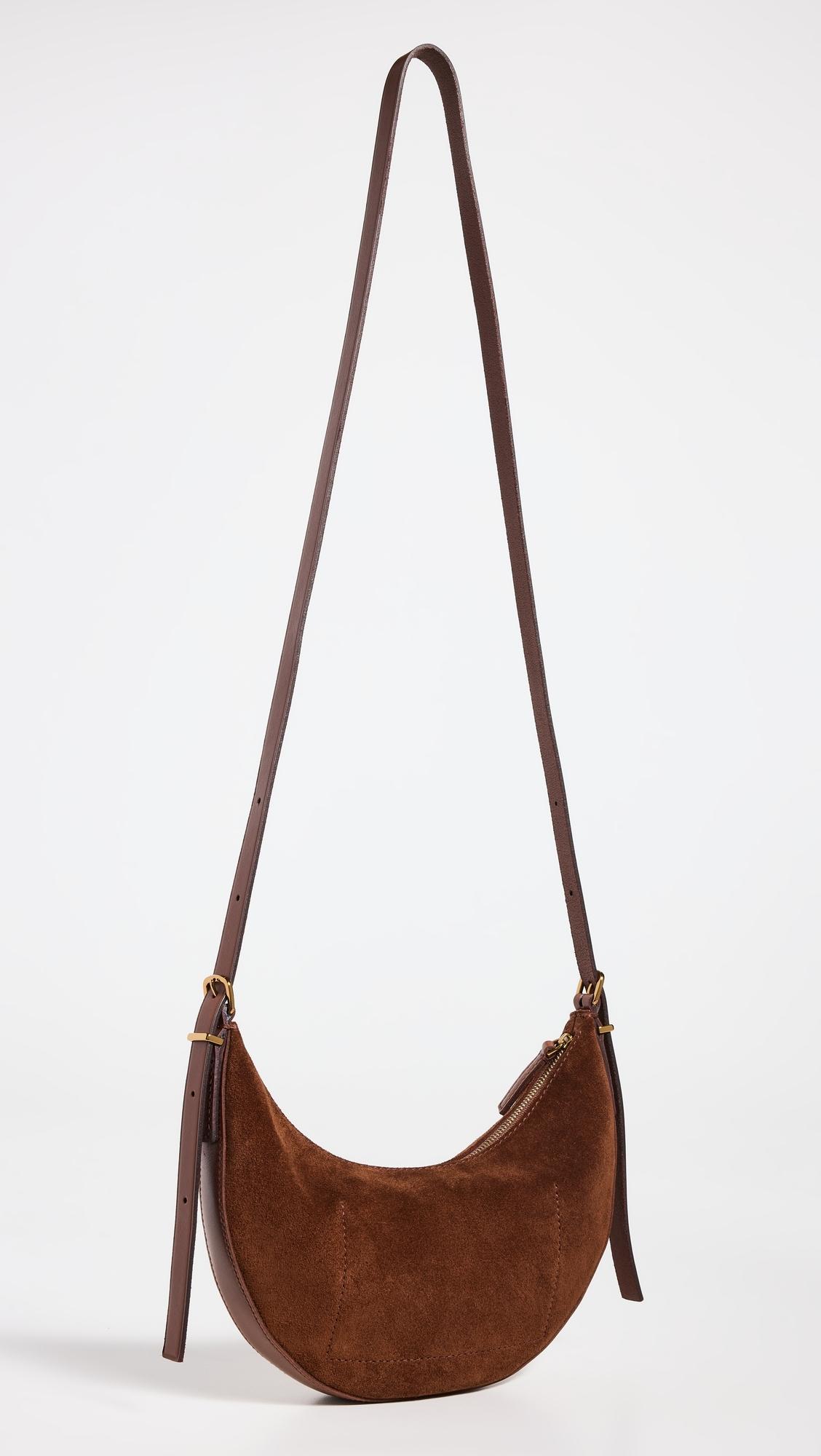 Madewell Stud Essentials Crescent Mini Crossbody in Brown | Lyst