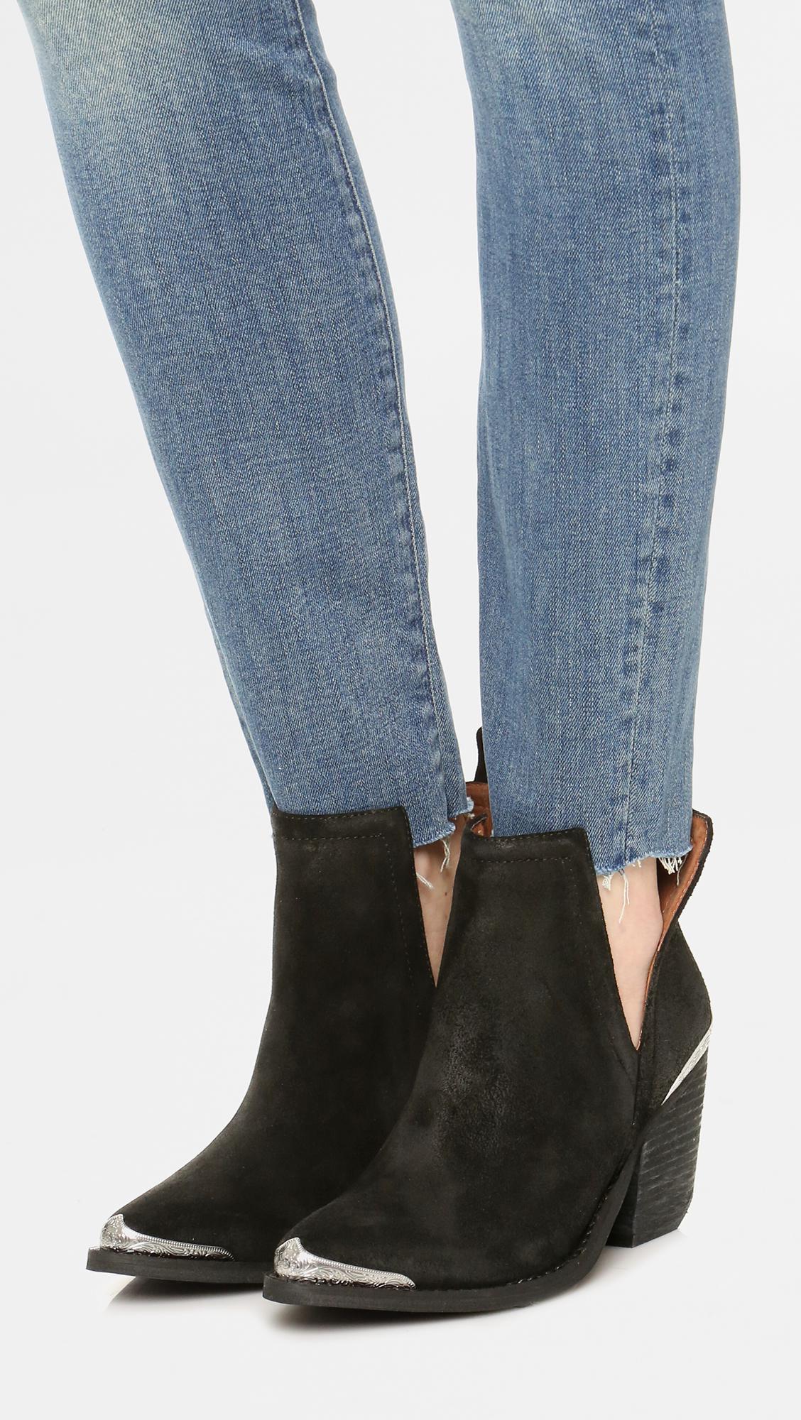 Jeffrey Campbell Cromwell Suede Booties in Black | Lyst